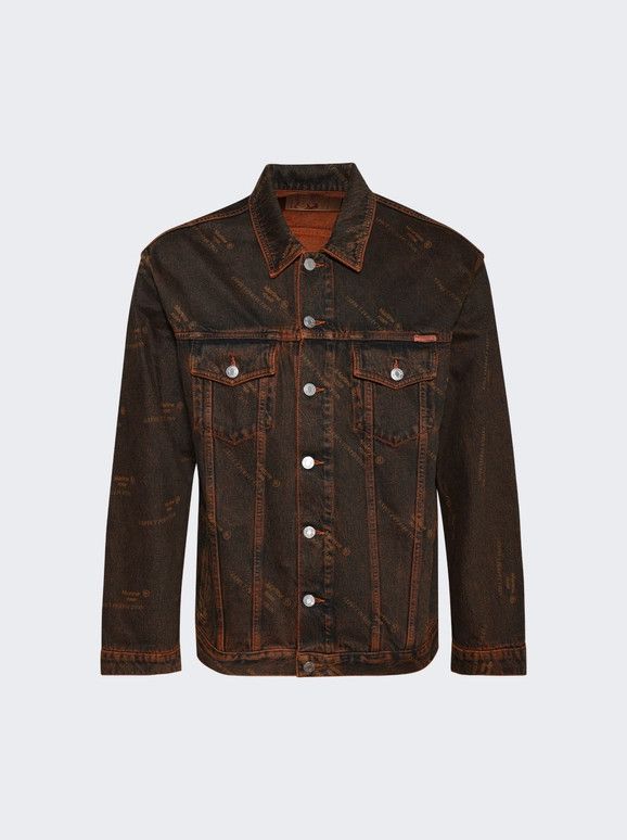 o1mle0226 Oversized Denim Jacket in Orange