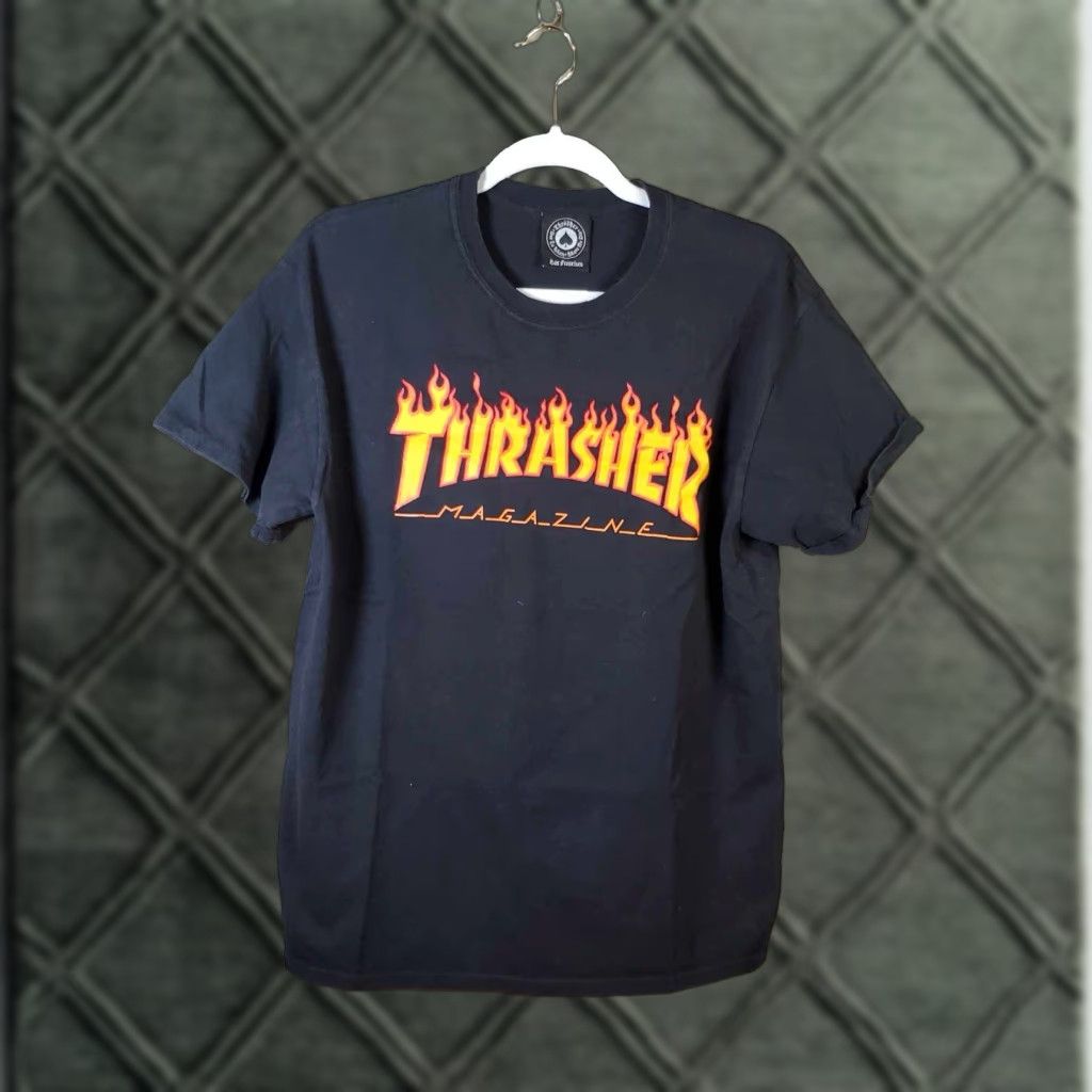 Thrasher VINTAGE Thrasher Skateboards T Shirt Black Grunge 90s Distressed Medium M Mens Size US M / EU 48-50 / 2 - 1 Thumbnail