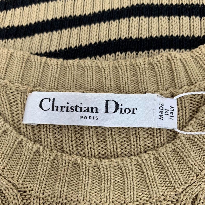 Dior Dior Dark brown striped letter inlaid cotton round-neck sh Size XS / US 0-2 / IT 36-38 - 5 Thumbnail