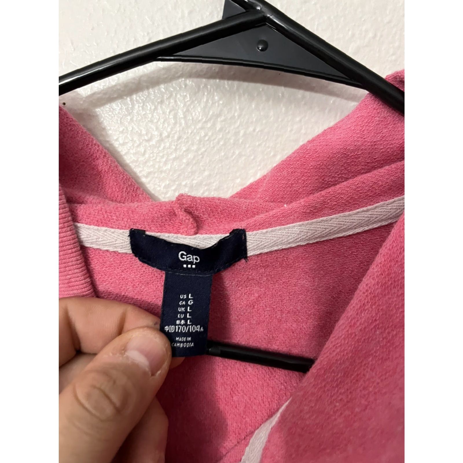 Gap Gap Hoodie Womens L Pink Full Zip Logo Stars Size L / US 10 / IT 46 - 3 Thumbnail