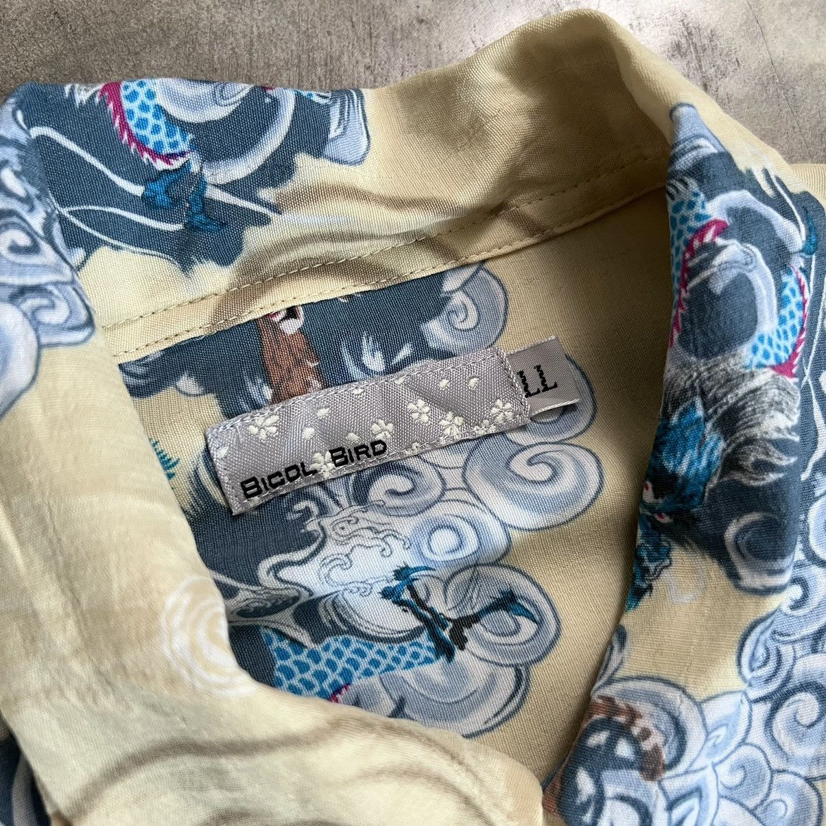 Japanese Brand 2000s Bicol Bird Dragon Pattern Hawaiian Shirt Size US L / EU 52-54 / 3 - 3 Thumbnail