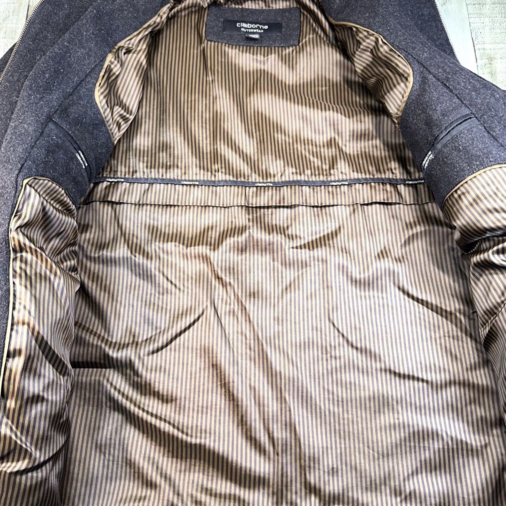 Liz Claiborne VINTAGE Liz Claiborne Coat Wool Parka grey XL Men Size US XL / EU 56 / 4 - 6 Thumbnail