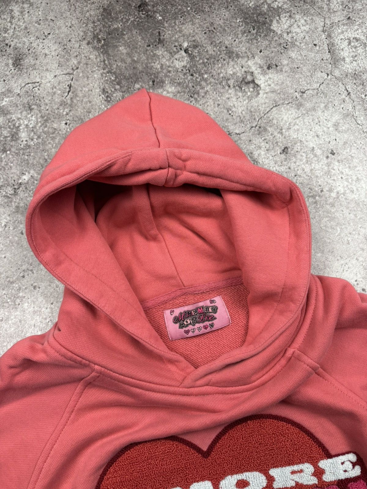 Japanese Brand 📌 Crazy More Money More Love Baggy Y2K Heart Hoodie❤️ Size US XL / EU 56 / 4 - 5 Thumbnail