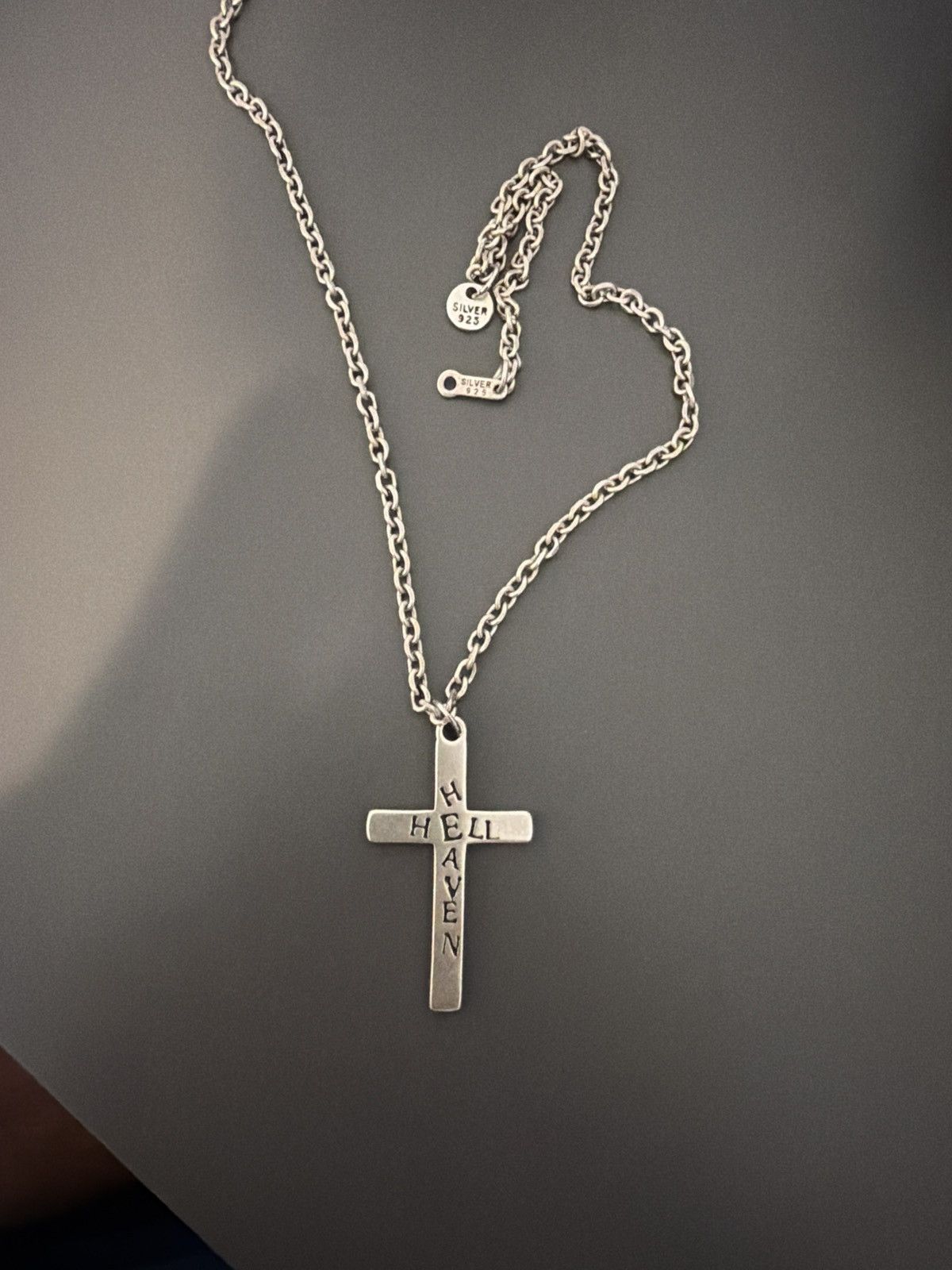 Undercover Undercover Cross Heaven Hell Silver Necklace | Grailed