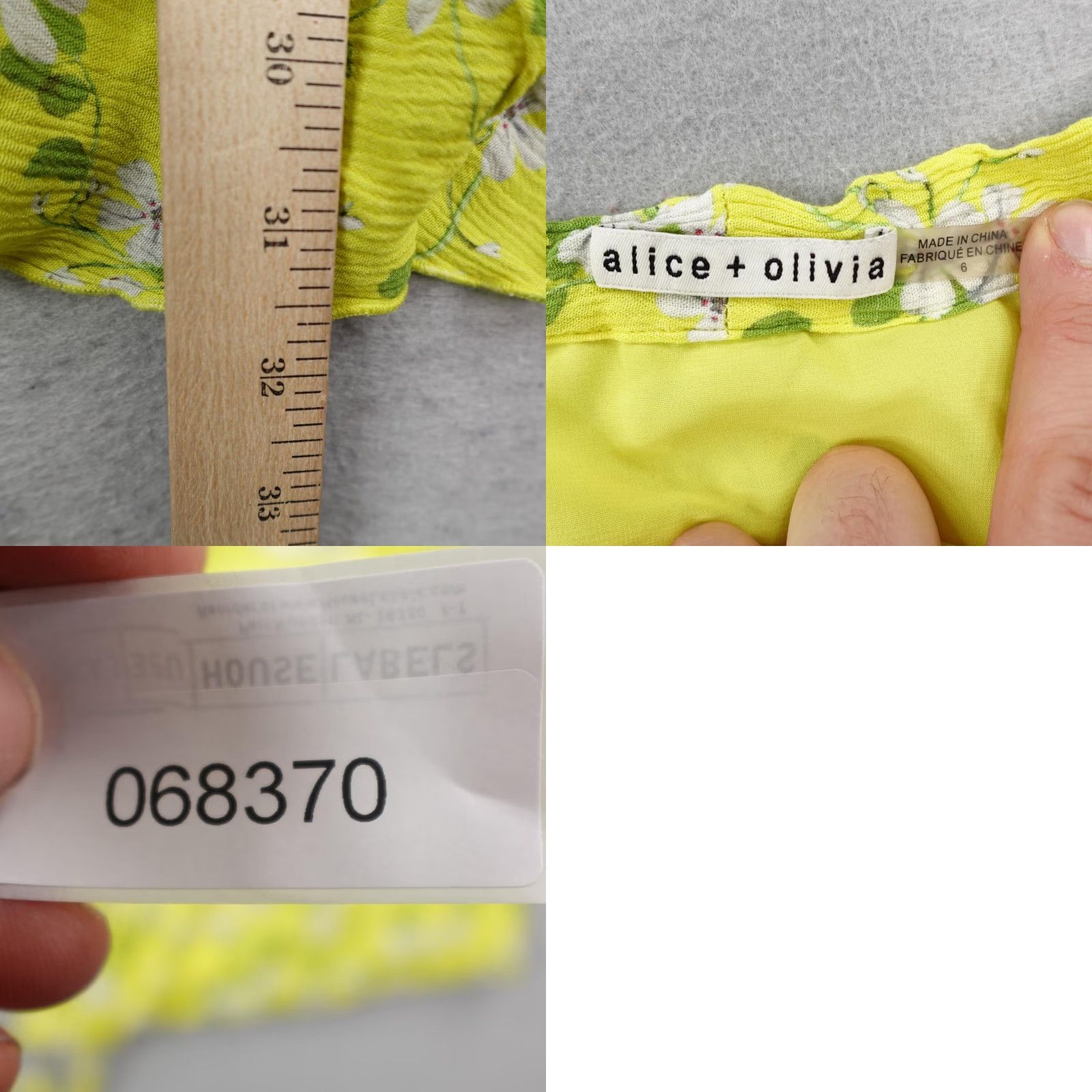 Alice + Olivia Alice + Olivia Dress Womens 6 Yellow Floral Ruffle Fit & Flare Short Sundress Size 28" / US 6 / IT 42 - 8 Thumbnail