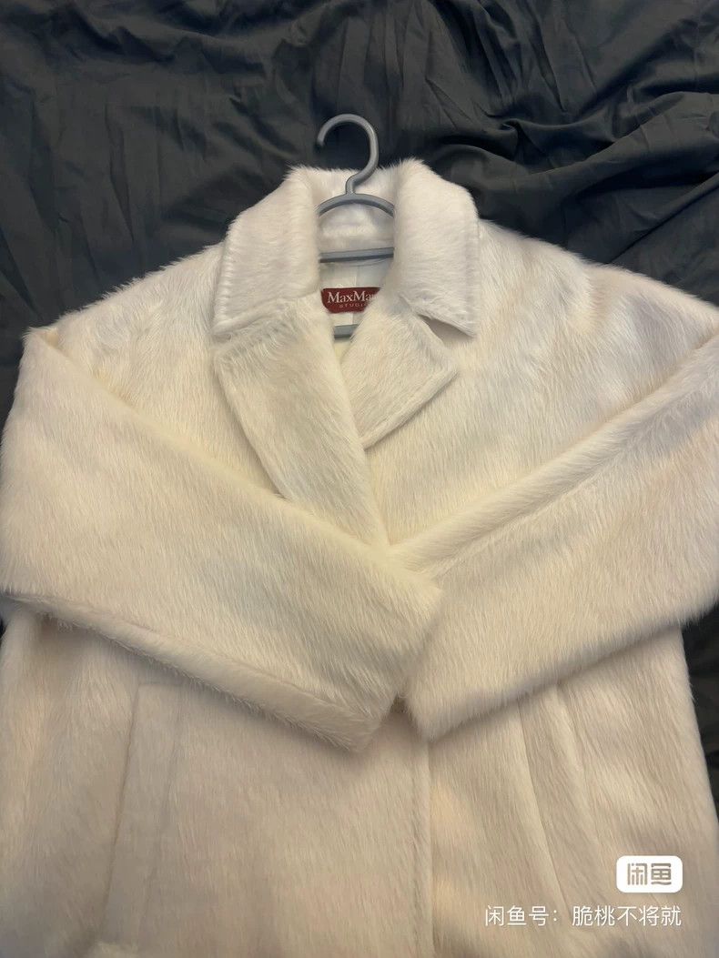 Max Mara Max Mara Studio Calia White Alpaca Coat Size S / US 4 / IT 40 - 5 Thumbnail