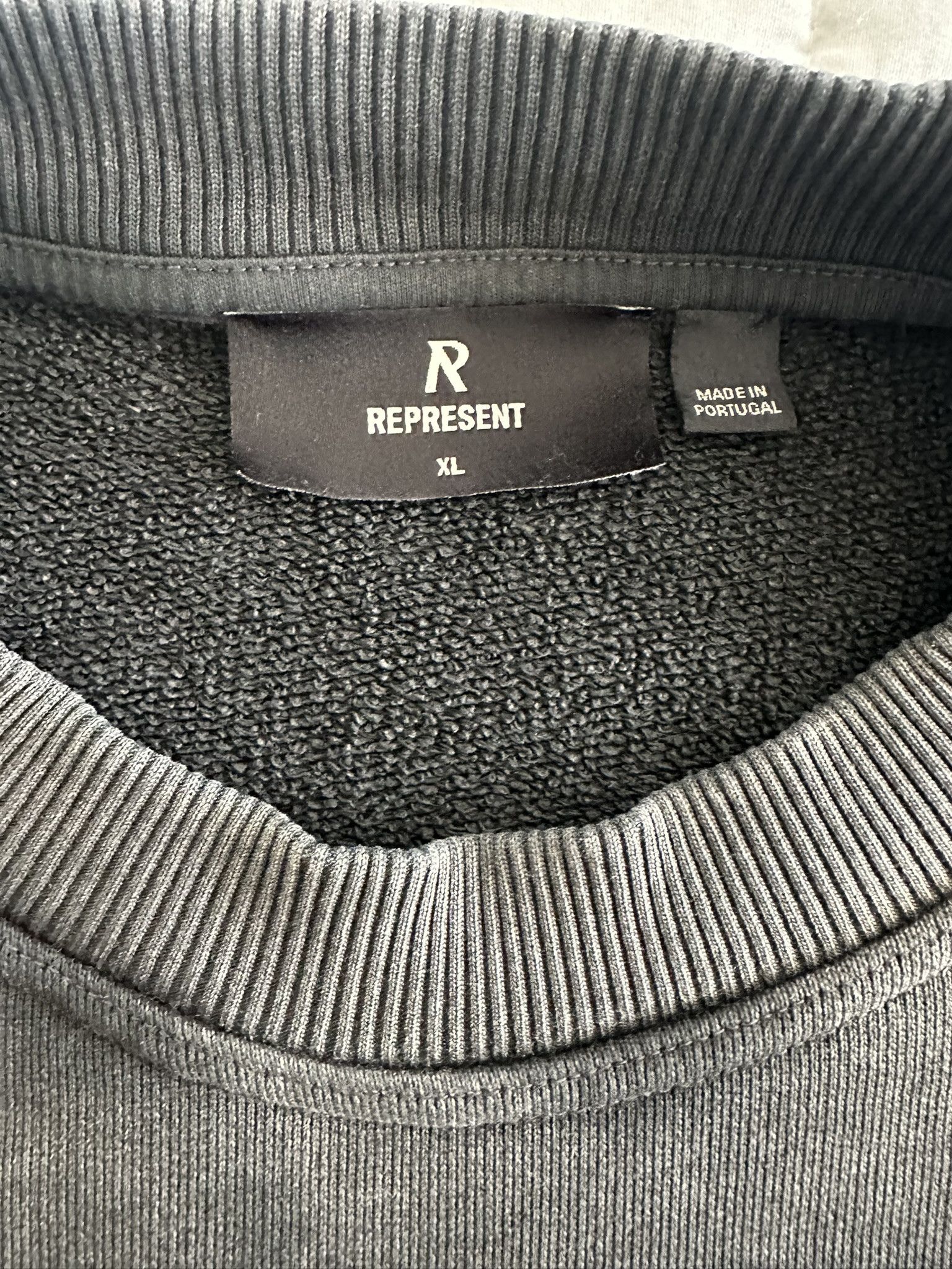 Represent Clo. Represent REP Applique Oversized Crewneck Washed Black Size US XL / EU 56 / 4 - 7 Thumbnail