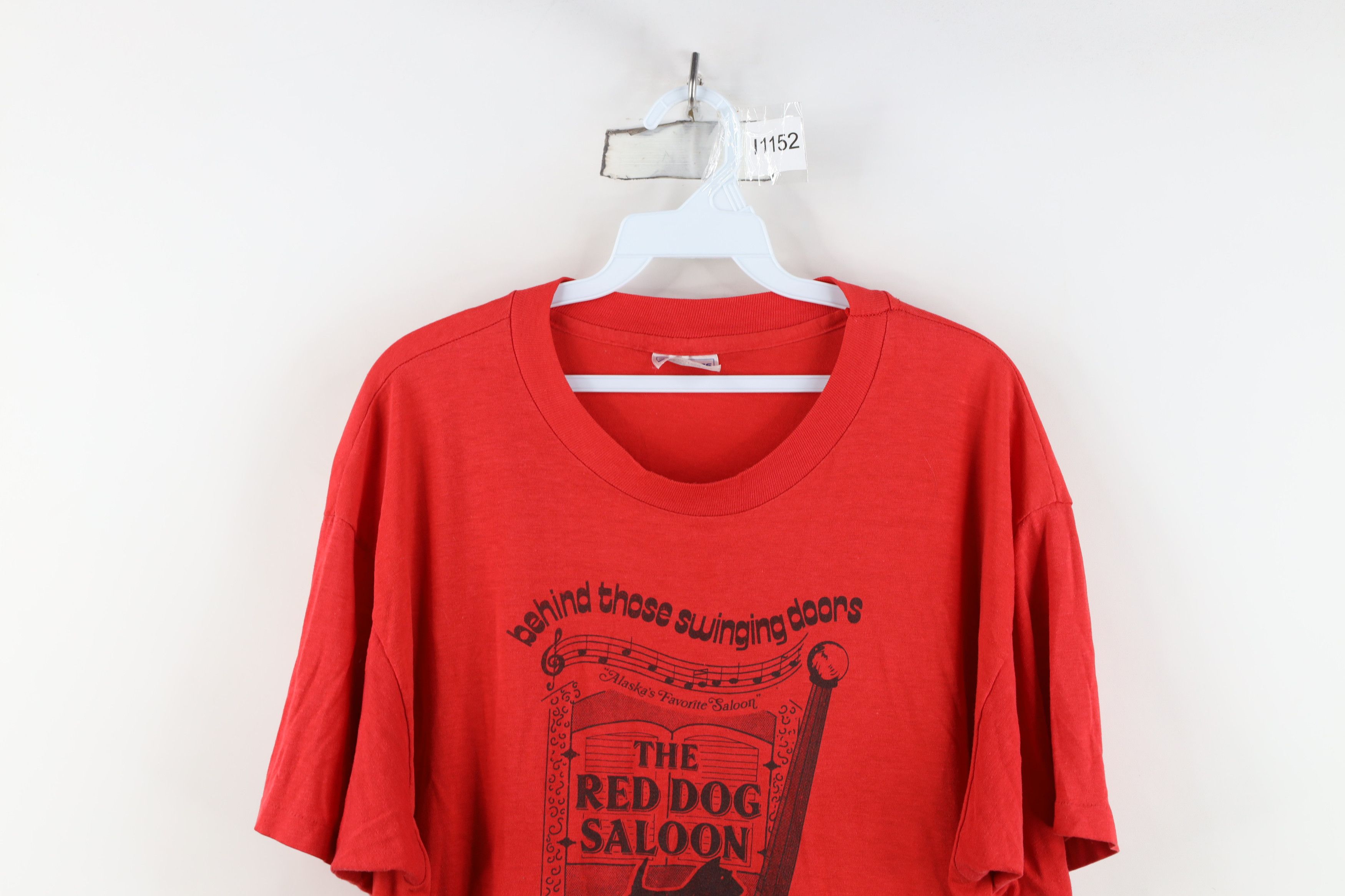 Vintage Vintage 80s 90s Streetwear Dog Saloon Alaska T-Shirt Red USA Size US XL / EU 56 / 4 - 2 Thumbnail
