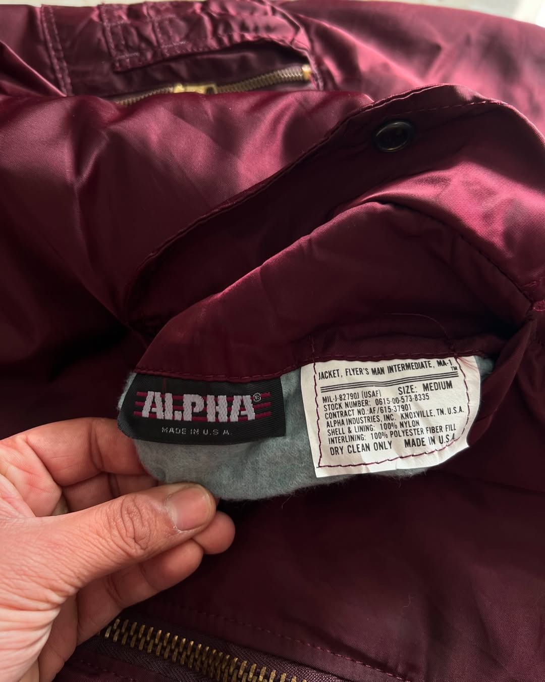 Alpha Industries Rare 90's Alpha Industry MA-1 Maroon Reversible Jacket Size US M / EU 48-50 / 2 - 7 Thumbnail