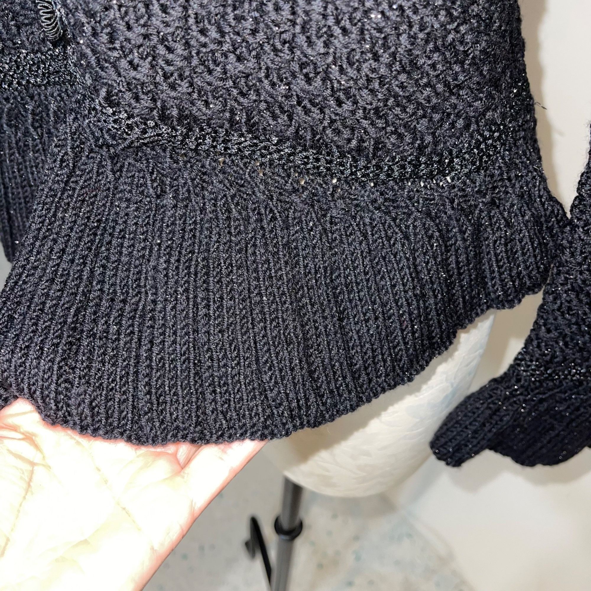 Vintage Vintage Womens Sweater Size Small Black Cardigan Size S / US 4 / IT 40 - 8 Thumbnail