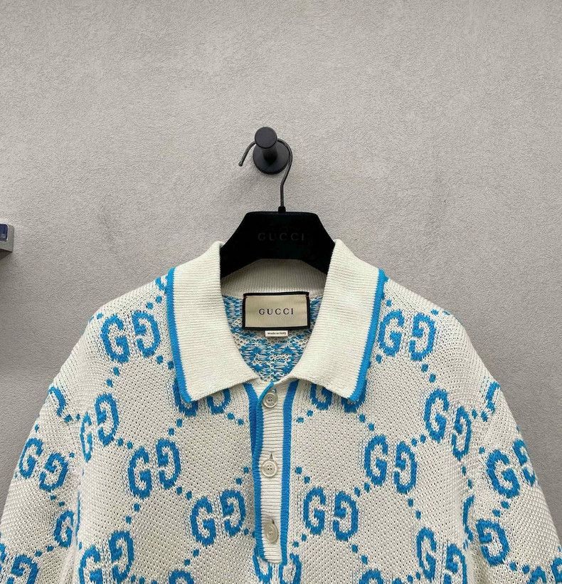 Gucci Gucci Double G jacquard knitted short sleeves 2502-Nextarro Size US L / EU 52-54 / 3 - 4 Thumbnail