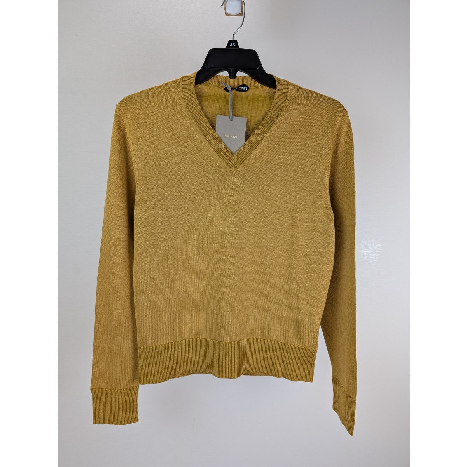 Tom Ford o1rshd1 V-Neck Sweatshirt Sweater in Mustard Size US M / EU 48-50 / 2 - 1 Thumbnail