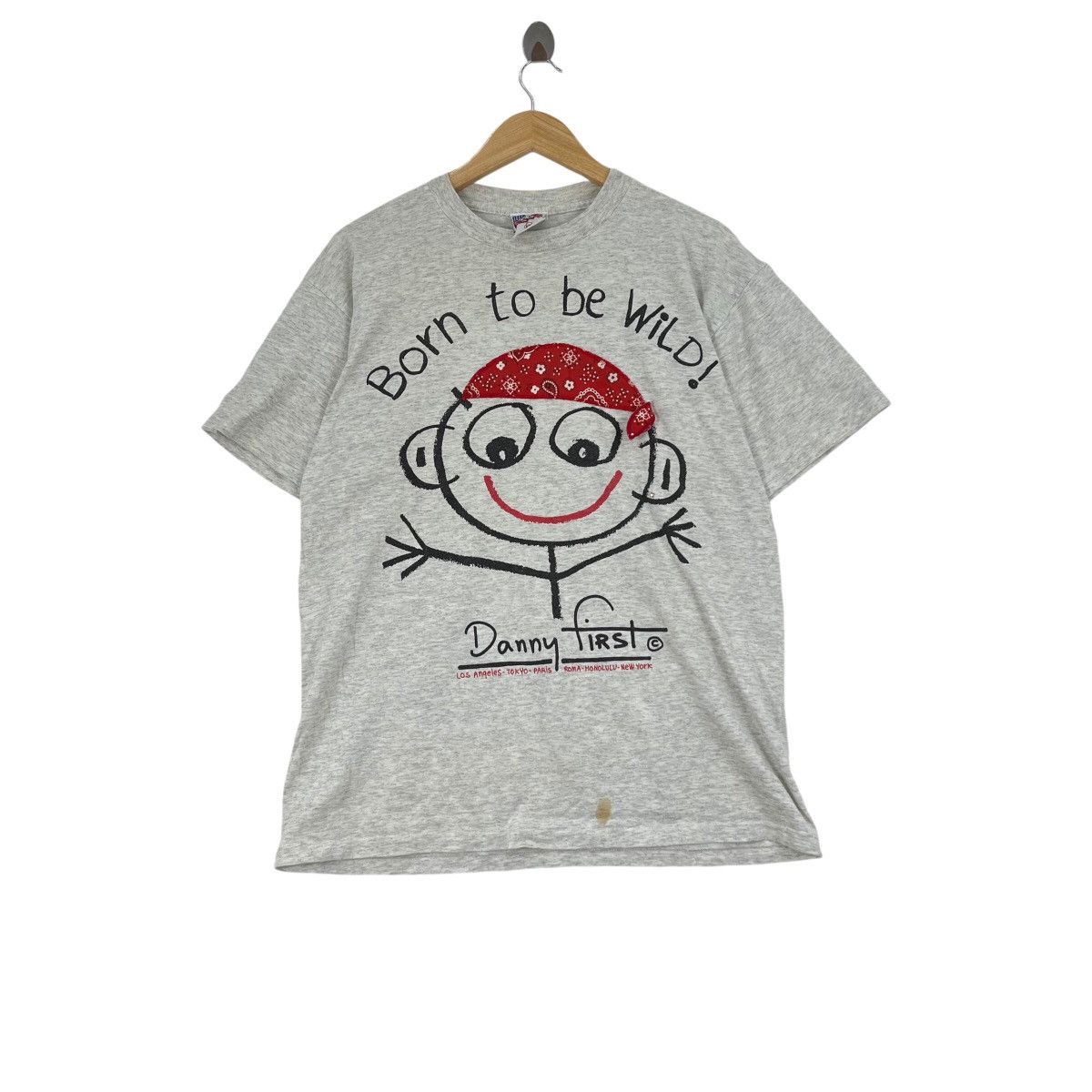 Vintage Vintage 90s DANNY FIRST USA Born To Be Wild T-Shirt Size US L / EU 52-54 / 3 - 1 Thumbnail