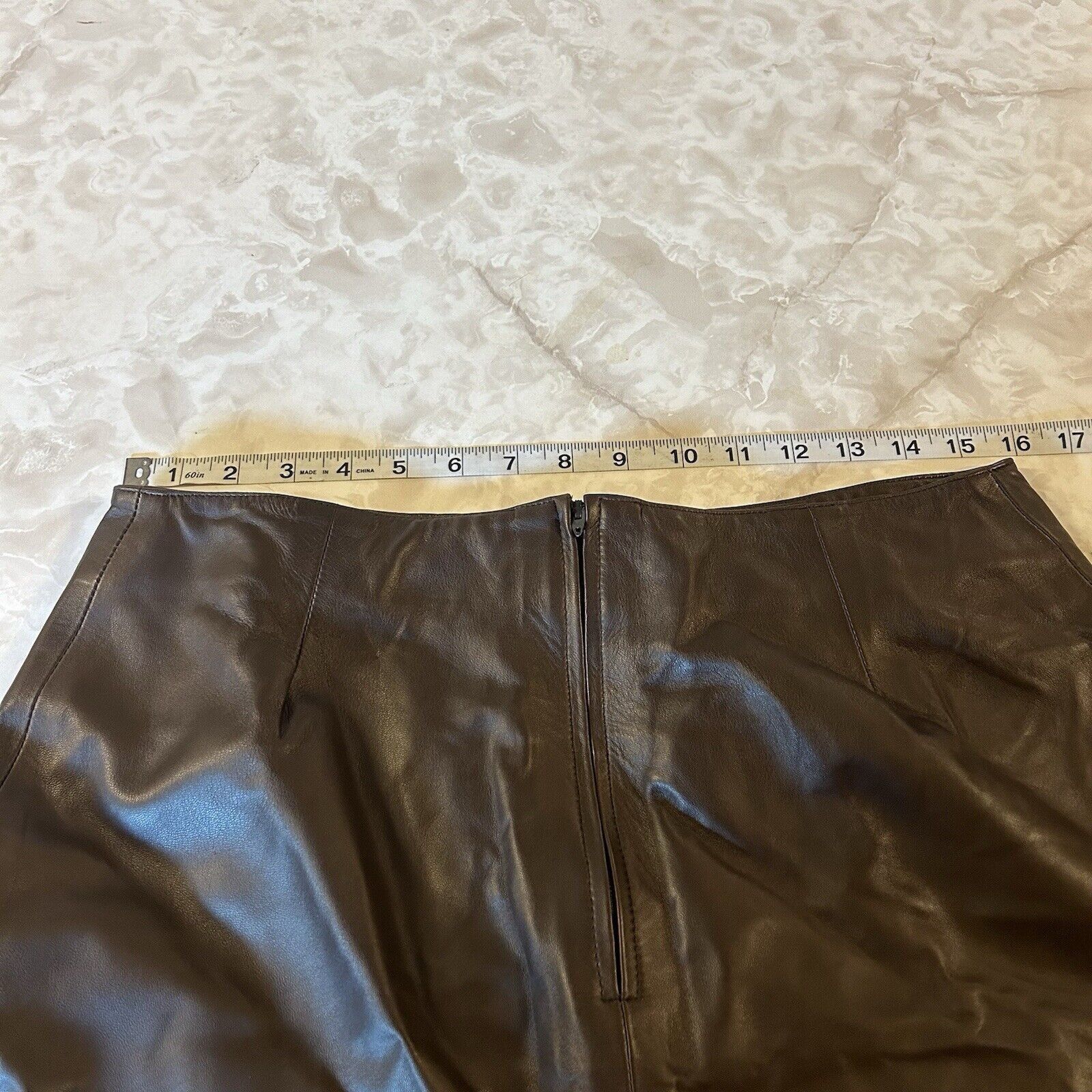 Vintage JOSE LUIS Brown Leather Skirt - Leather & Suede - Size 32 pr Size 32" / US 10 / IT 46 - 3 Thumbnail