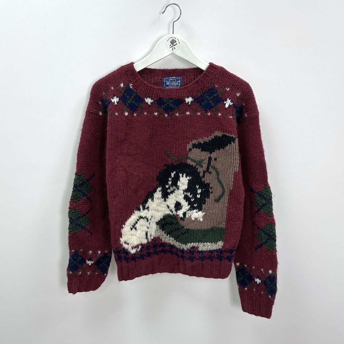 Woolrich Woolen Mills Vintage 90s Woolrich Woman knitted sweater Dogs Cute y2k og Size S / US 4 / IT 40 - 1 Thumbnail