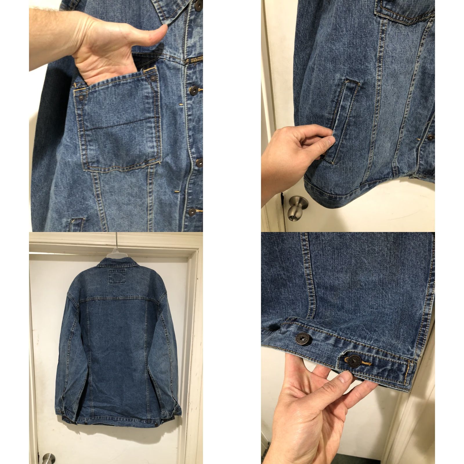 Denime VINTAGE Marithe Francois Girbaud X Front Blue Denim Jean Jacket 3XL NWT Mens Jacket Denim Blue 90s Biker Hip Hop Motorcycle Pocket Shirt/Coat Size US 39 - 8 Thumbnail
