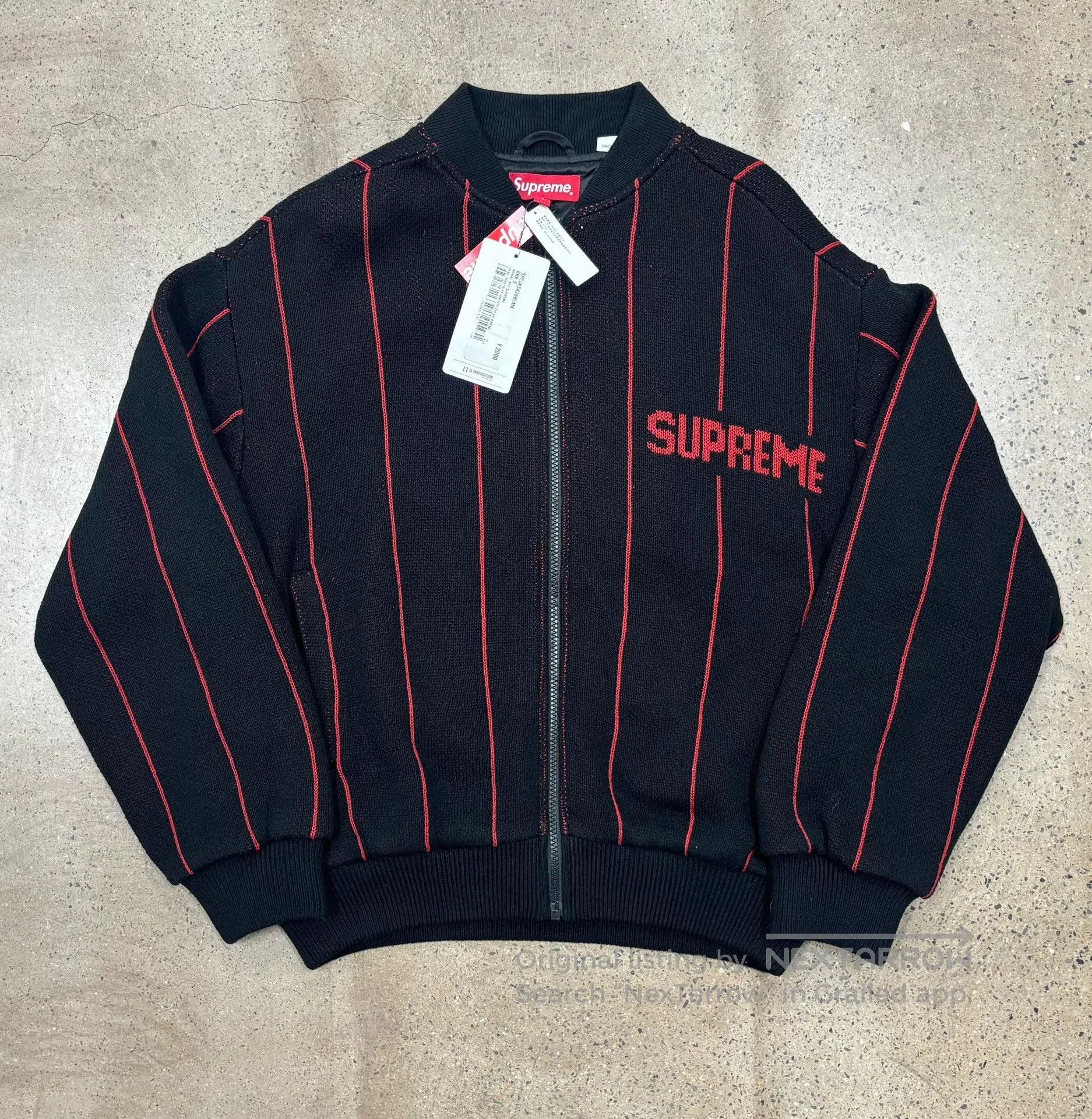 Supreme Supreme 23 Pinstripe Varsity Zip Up Sweater. Size US S / EU 44-46 / 1 - 1 Thumbnail
