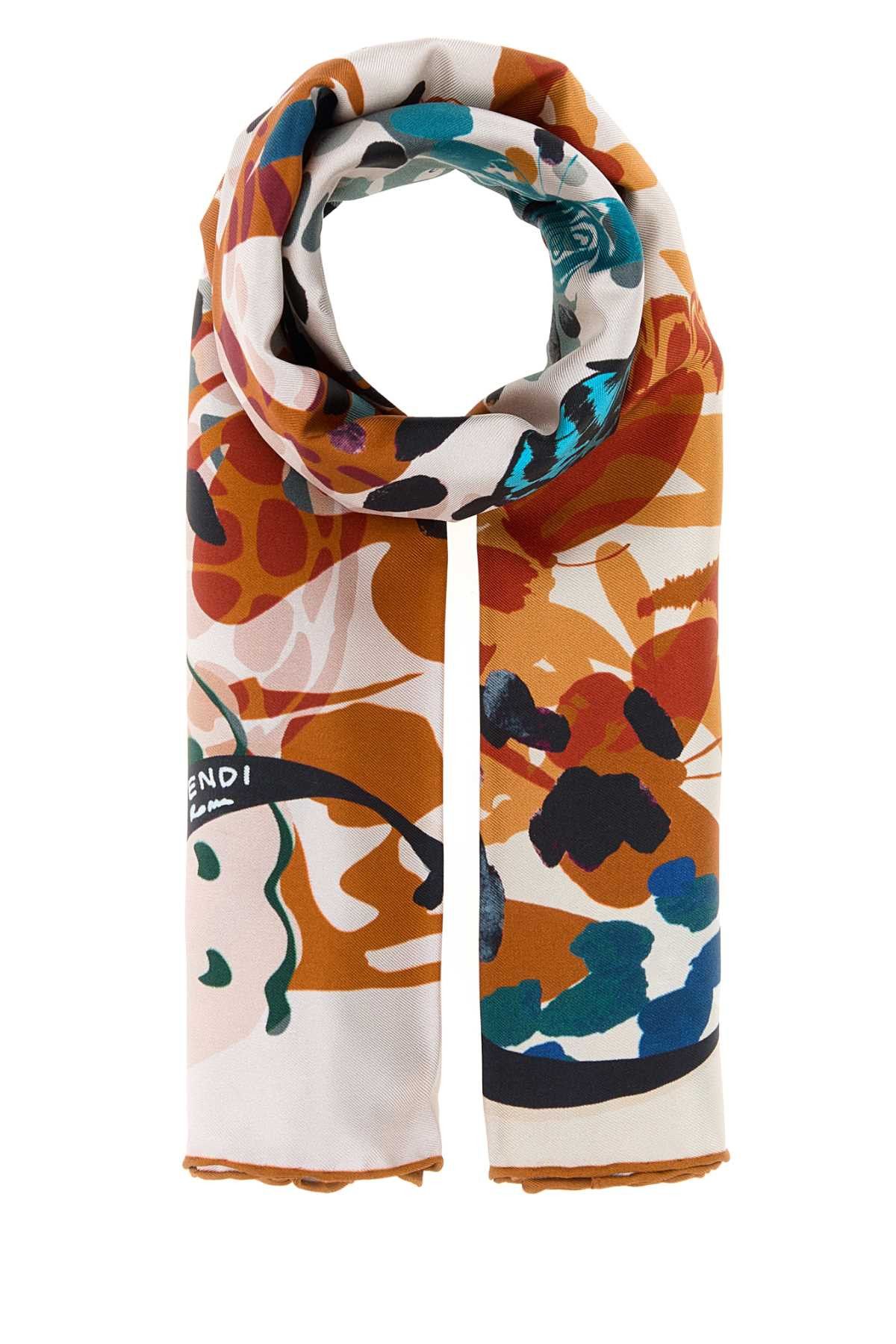 Fendi Printed Silk Foulard Size ONE SIZE - 1 Thumbnail