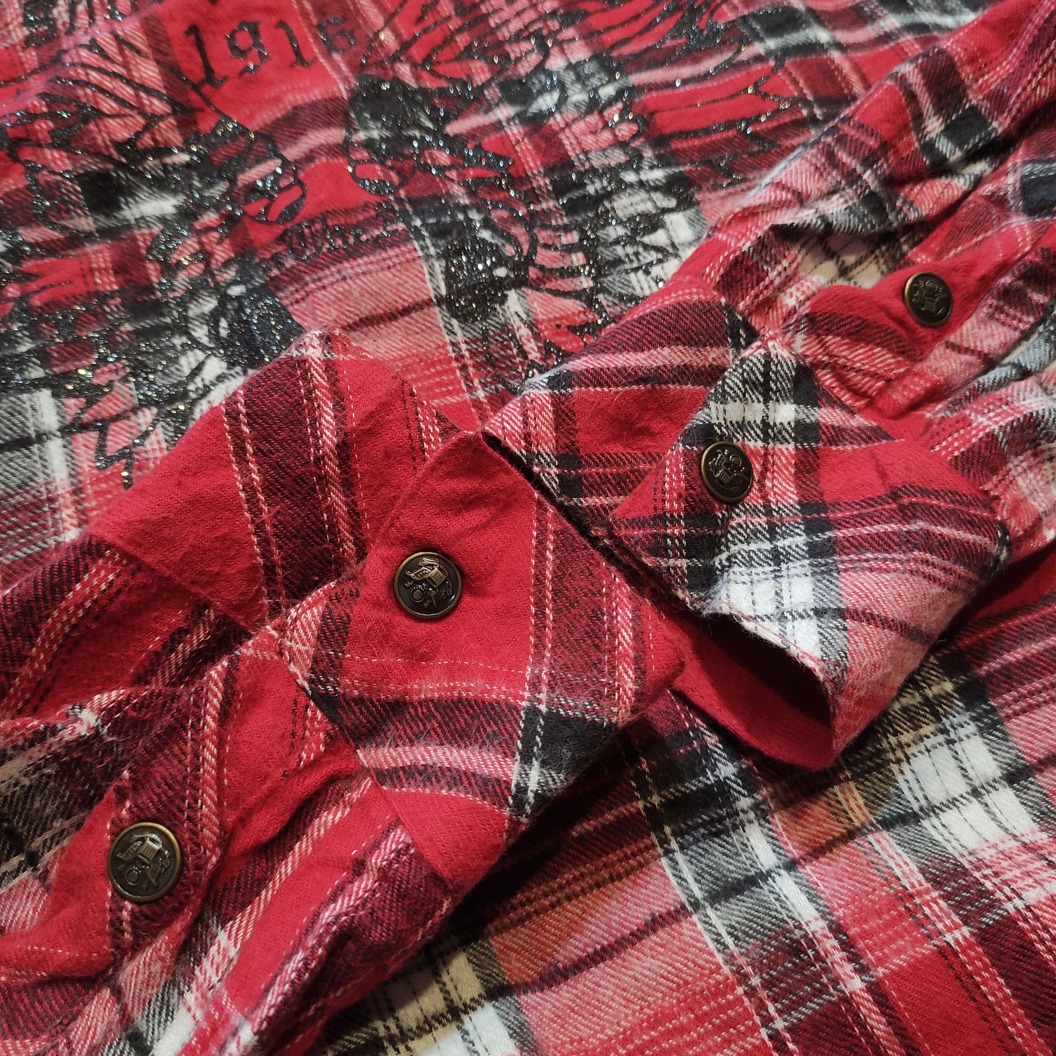 In The Attic In The Attic Vkei Plaid Shirt 2000s Snakeskin Size US L / EU 52-54 / 3 - 7 Thumbnail