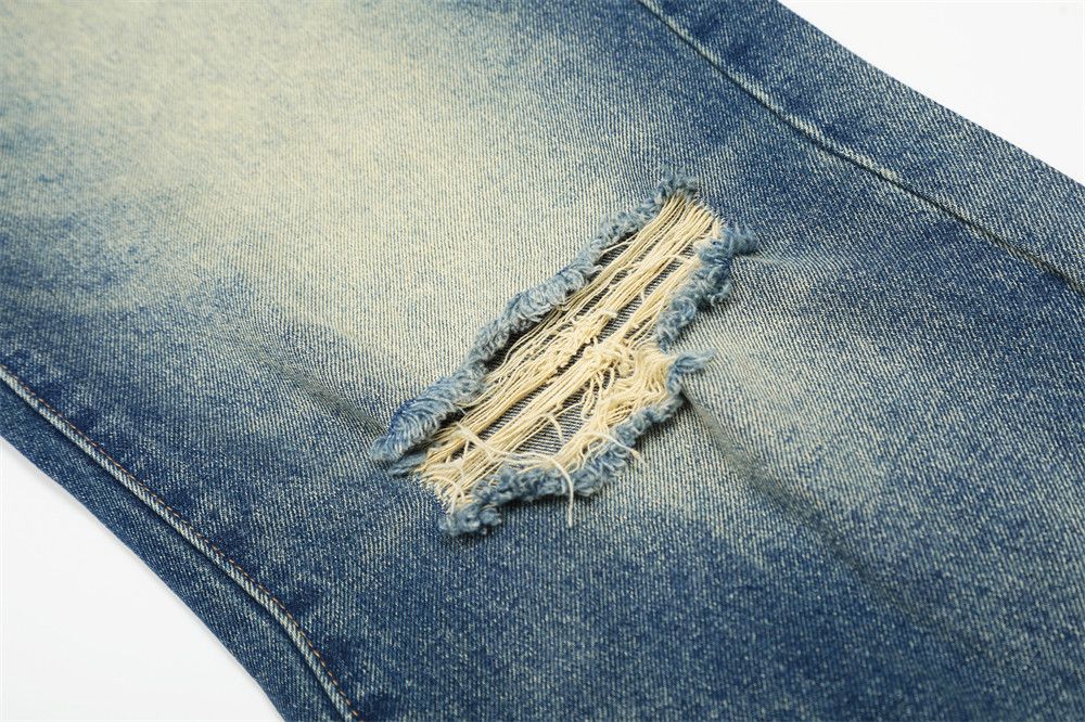 Japanese Brand × Jean Men's trendy ripped washed straight distressed jeans y2k Size US 32 / EU 48 - 6 Thumbnail