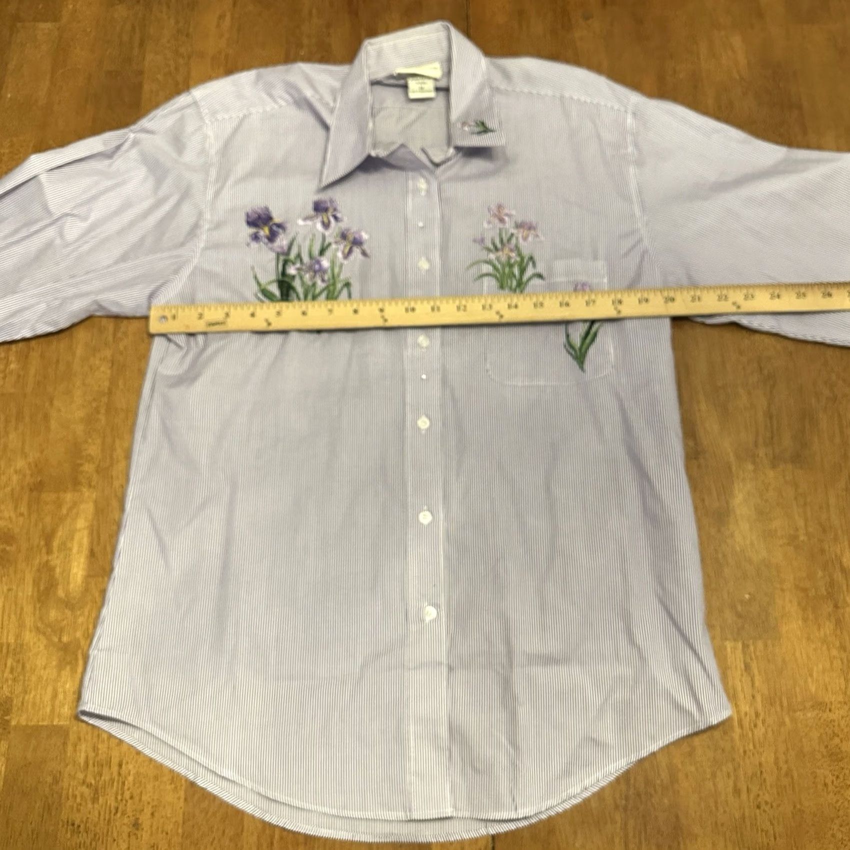 Vintage VINTAGE Las Olas Shirt Womens Medium Purple Long Sleeve Floral Embroidered Size M / US 6-8 / IT 42-44 - 7 Thumbnail