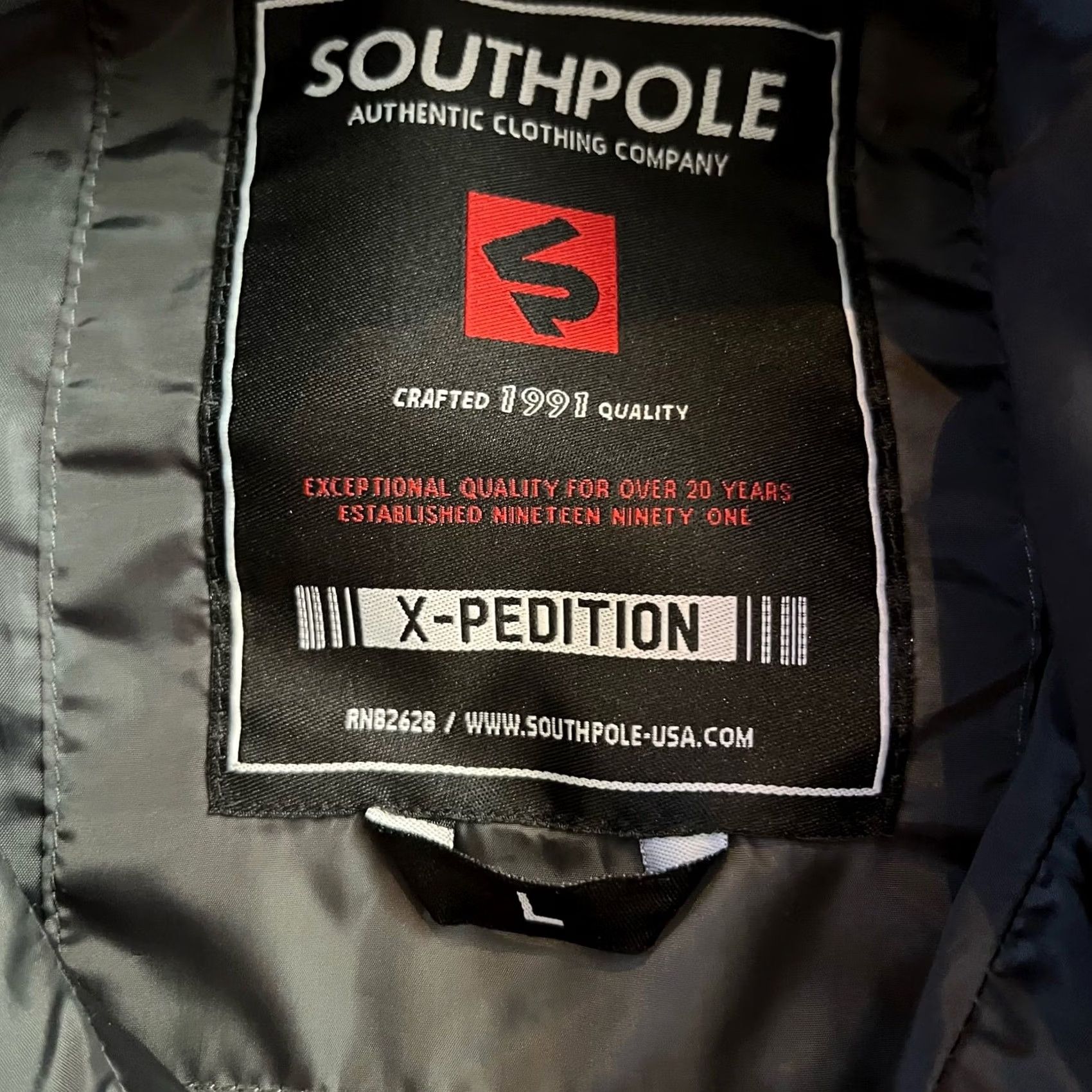 Southpole South Pole Puffer Vest Mens Large Gray X-Pedition Jacket Size US L / EU 52-54 / 3 - 5 Thumbnail