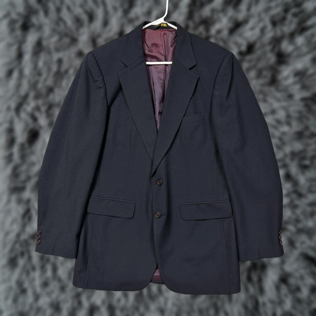 Vintage VTG 90s Austin Manor Blazer Mens 40L Blue Button Suit Jacket Preppy Old Money Size 40R - 1 Thumbnail