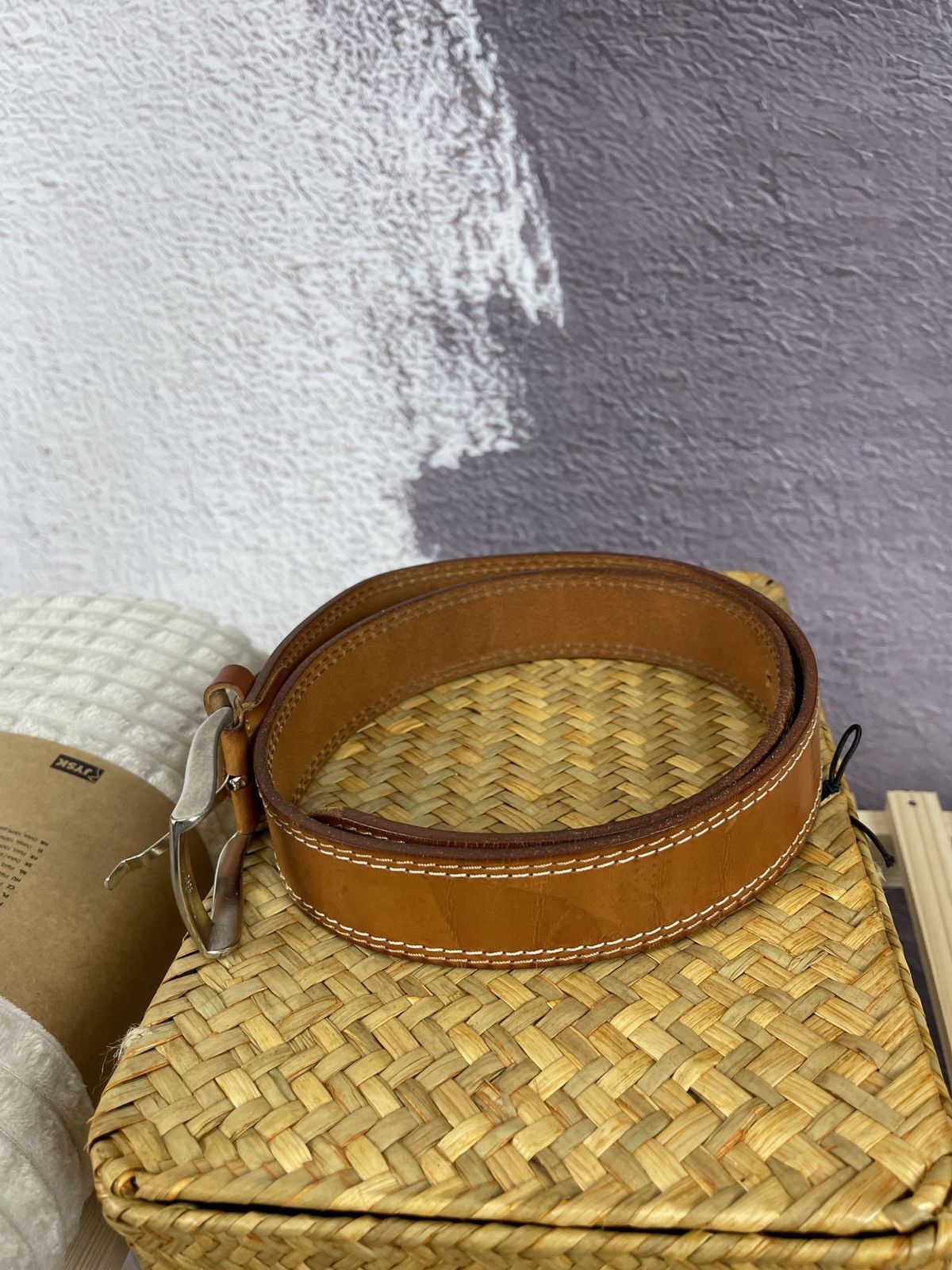 Vintage Vintage Cowboy brown leather made in Italy belt Size ONE SIZE - 5 Thumbnail
