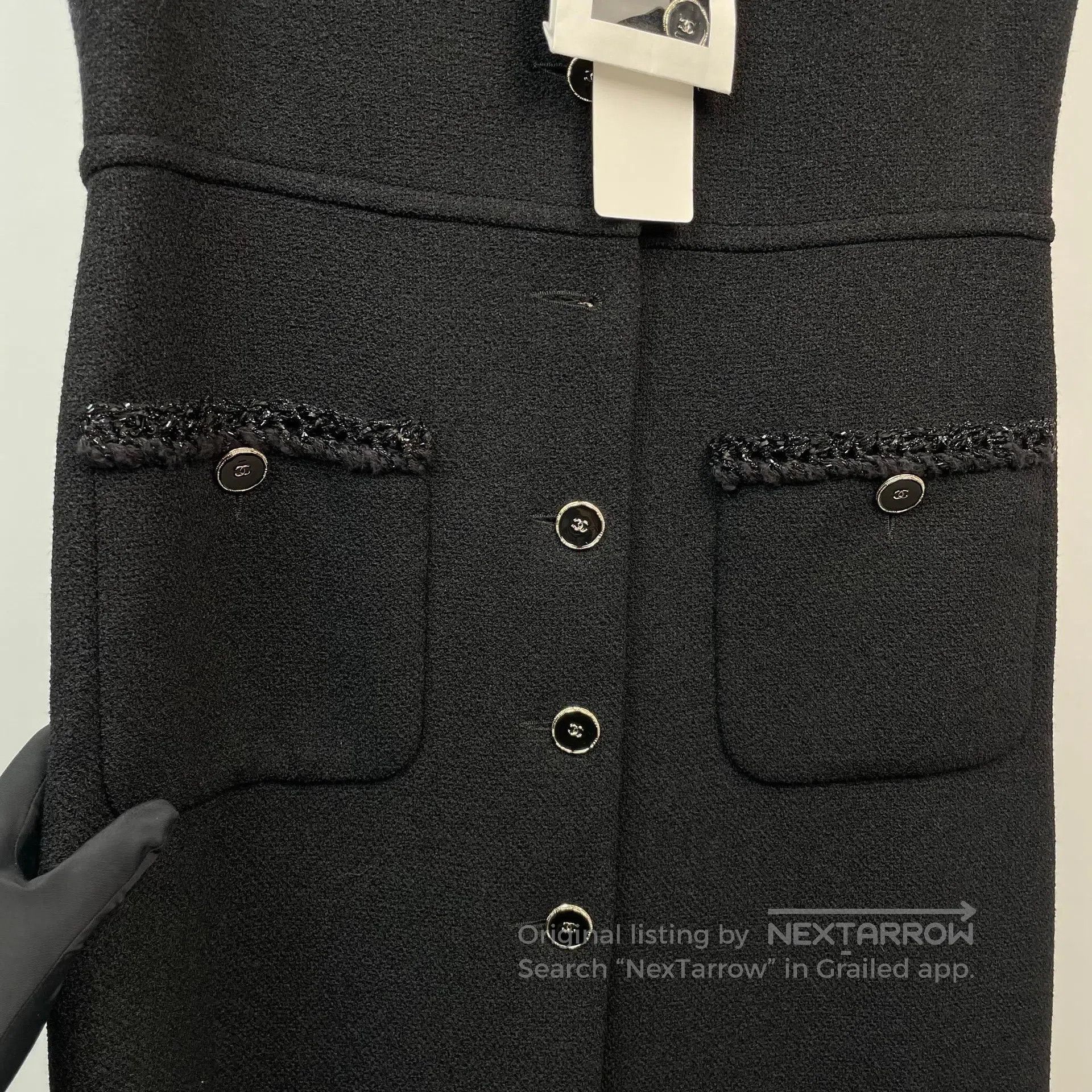 Chanel Chanel Black Button Weaving Dress| Size M / US 6-8 / IT 42-44 - 4 Thumbnail