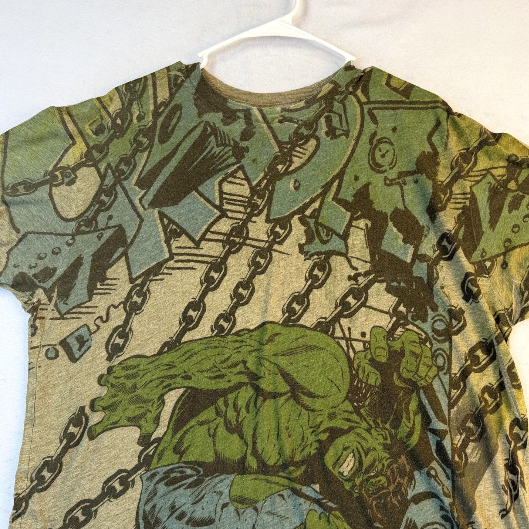 Vintage Marvel Comics Hulk Shirt Mens XL Heather Green All Over Print Graphic 2009 Tee Size US XL / EU 56 / 4 - 4 Thumbnail