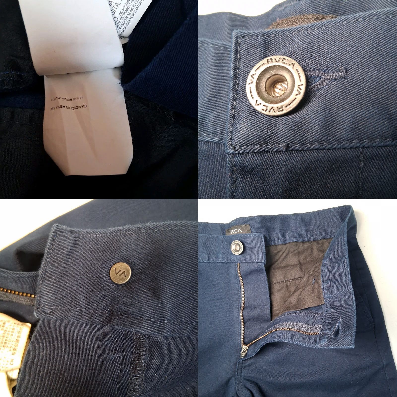 RVCA RVCA Shorts Men 28 Week End Fit Classic Navy Blue Twill Flat Front Size US 28 / EU 44 - 8 Thumbnail