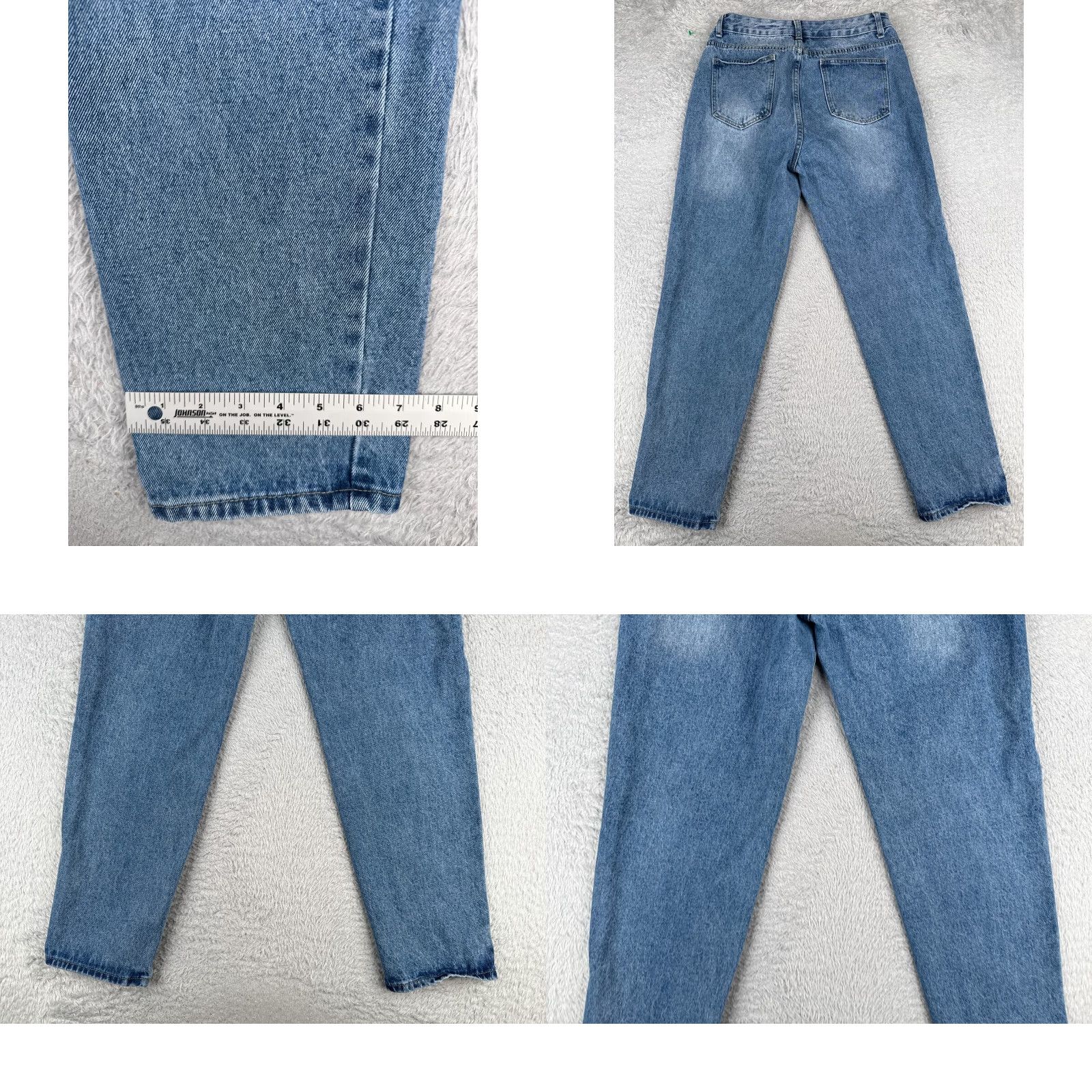 Vintage Jeans Womens 29 Blue Denim Straight Leg High Rise Butterfly Patches 29x29 Cotton Size 29" - 9 Thumbnail