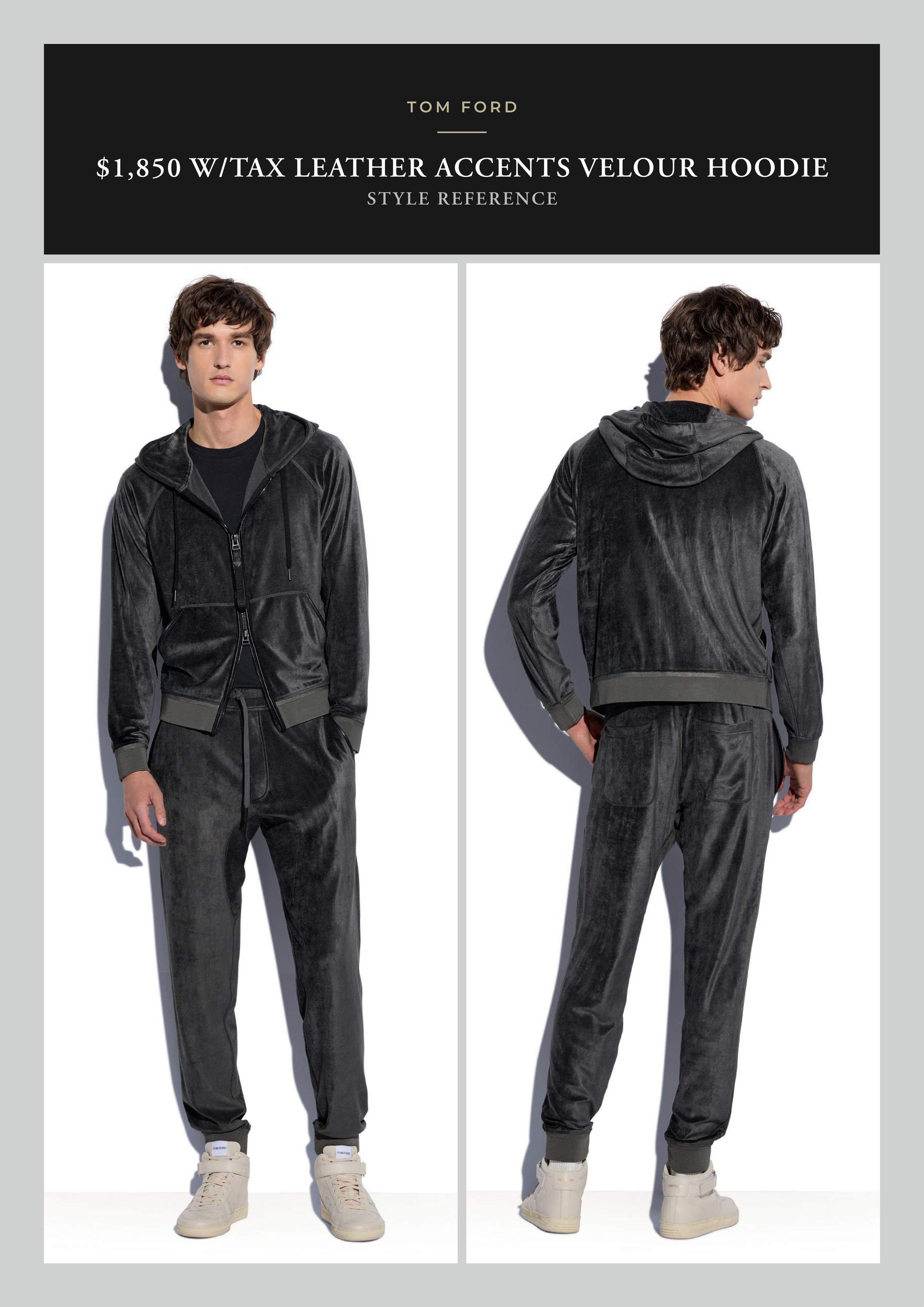Tom Ford Best Dressed $1,850 w/Tax Leather Accents Double Zip Hoodie Size US M / EU 48-50 / 2 - 7 Thumbnail