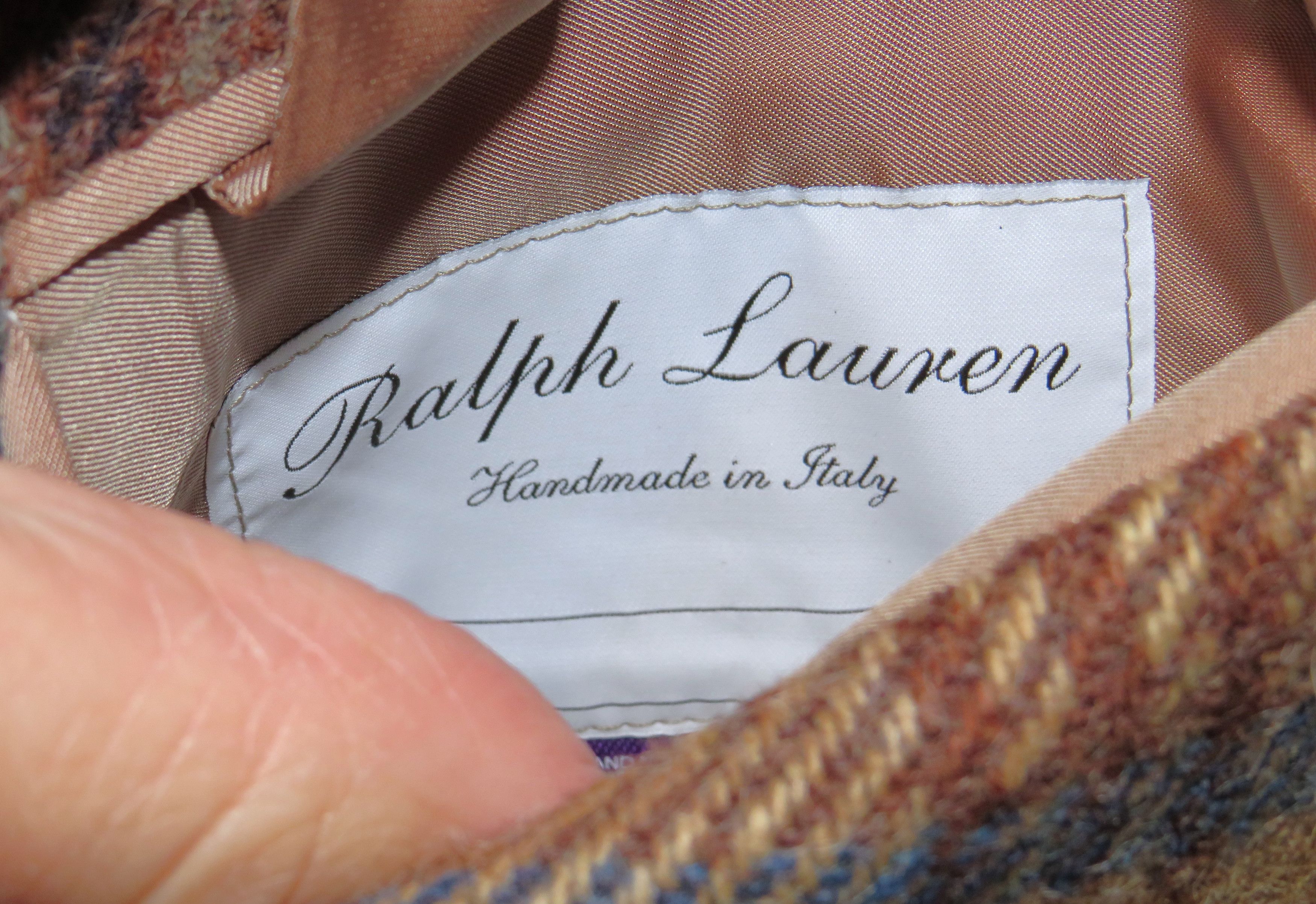 Ralph Lauren Purple Label Handmade Kent Bellows Brown Plaid 44R NWT $4995 Size 44R - 13 Thumbnail