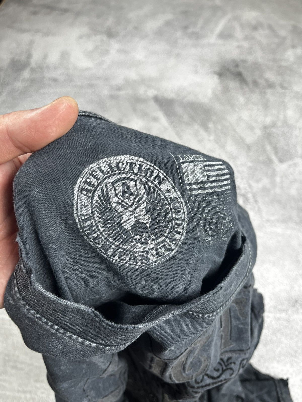 Vintage AFFLICTION MENS DEATH SPADE SS T-SHIRT Size US L / EU 52-54 / 3 - 10 Thumbnail