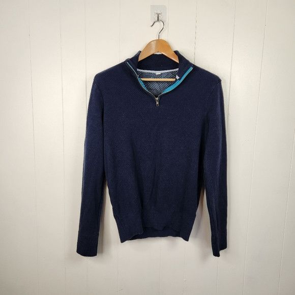 Robert Graham Robert Graham Navy Blue Quarter Zip Sweater size Medium Size US M / EU 48-50 / 2 - 7 Thumbnail
