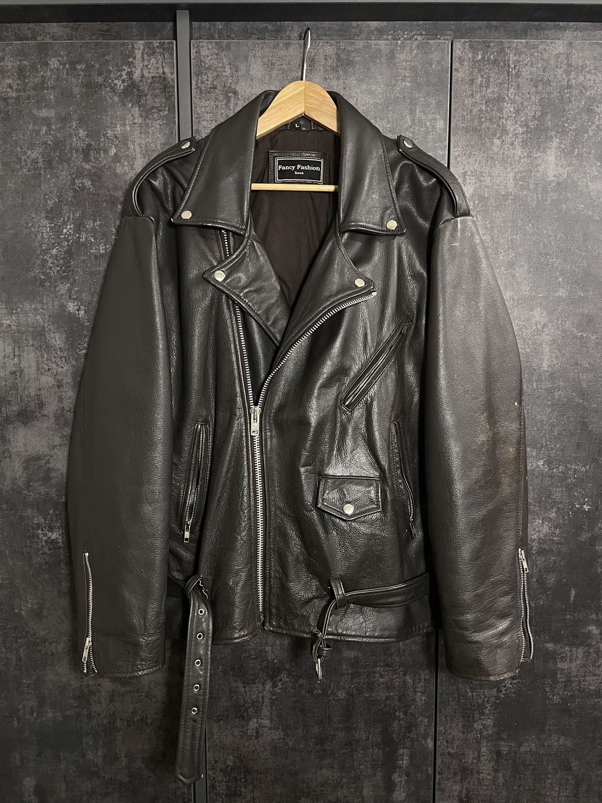 Vintage Vintage 90s Leather Biker Jacket Size US L / EU 52-54 / 3 - 6 Thumbnail