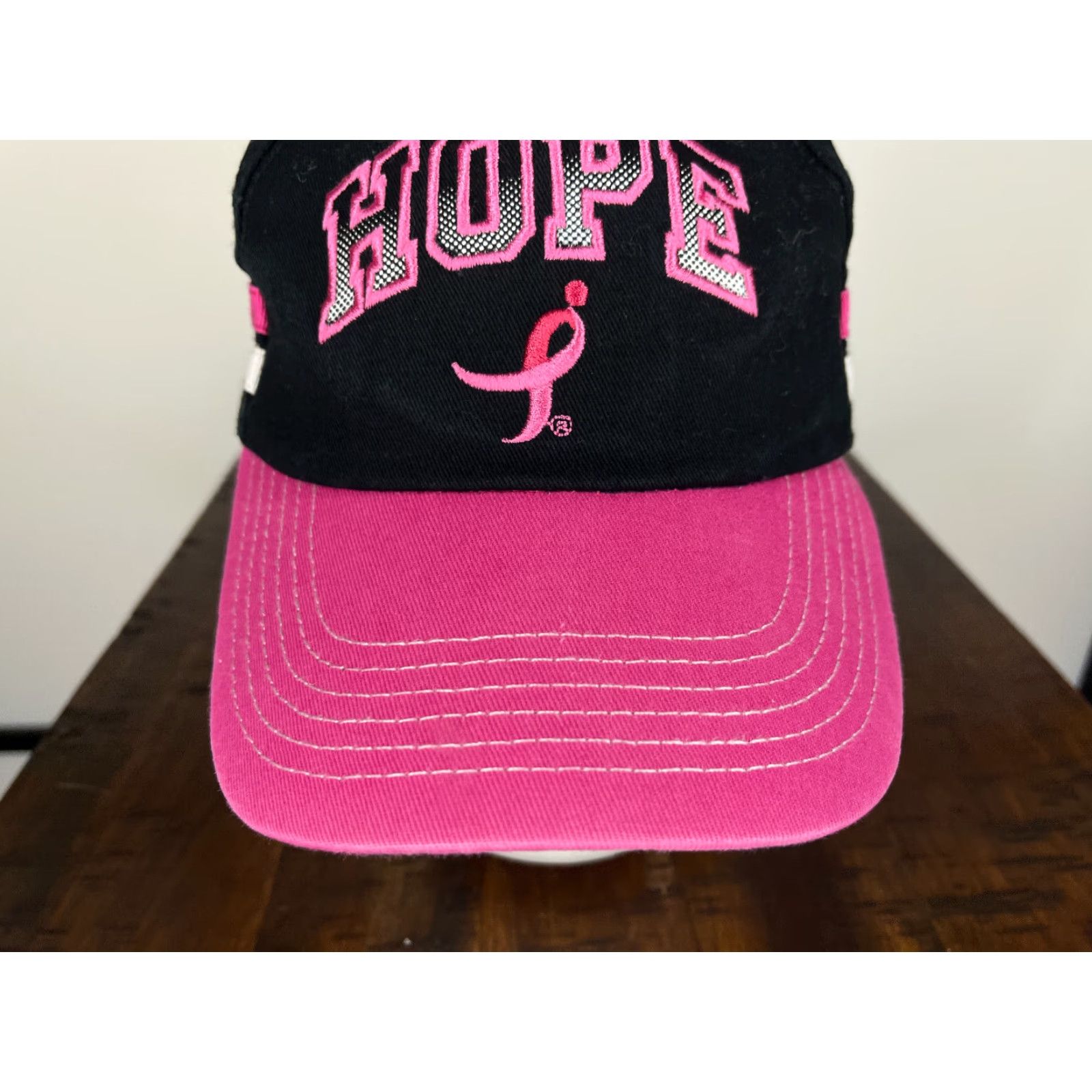Hope Susan G. Komen Hat Baseball Cap Unisex Adults One Size Pink Cotton Twill Embroidered Adjustable Strap Back 90s Cancer Awareness Logo Size ONE SIZE - 3 Thumbnail