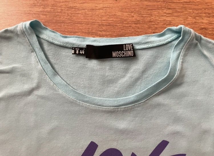 Moschino × Vintage Blue Pink Ombre Short Sleeve Moschino Tee Center Logo Size L Size L / US 10 / IT 46 - 4 Thumbnail