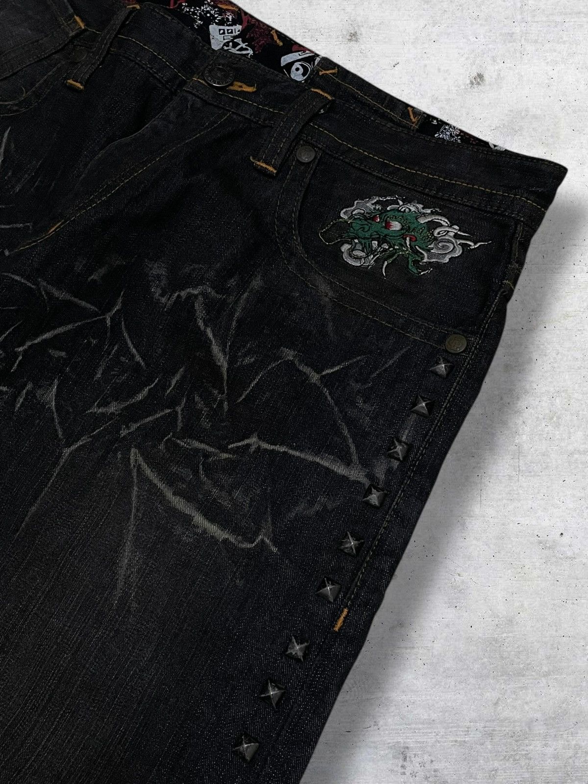 Japanese Brand VINTAGE CREATURE DRAGON JAPAN 90S DESIGNER NINE RULAZ DENIM Size US 34 / EU 50 - 7 Thumbnail