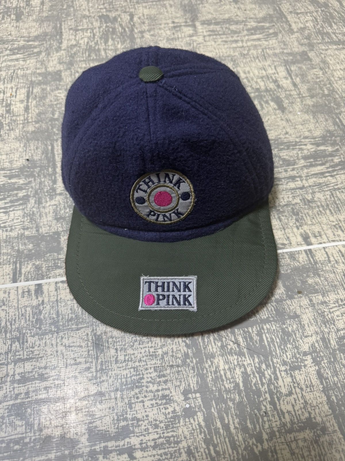 Japanese Brand × Vintage Vintage 80s Think Pink Cap Fleece Polartec Size ONE SIZE - 3 Thumbnail