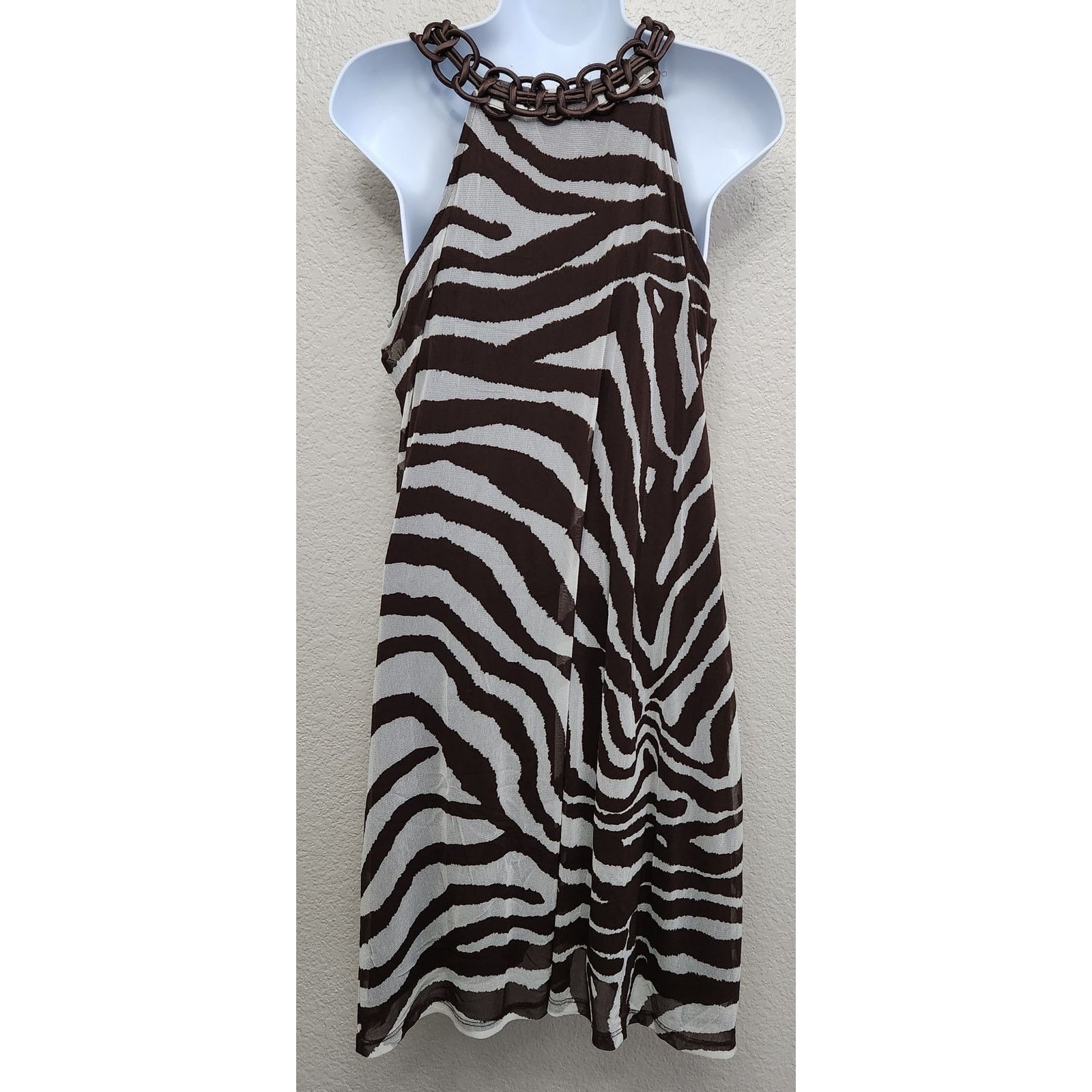 I.N.C I.N.C International Concepts Brown Animal Print Dress Large Size L / US 10 / IT 46 - 4 Thumbnail
