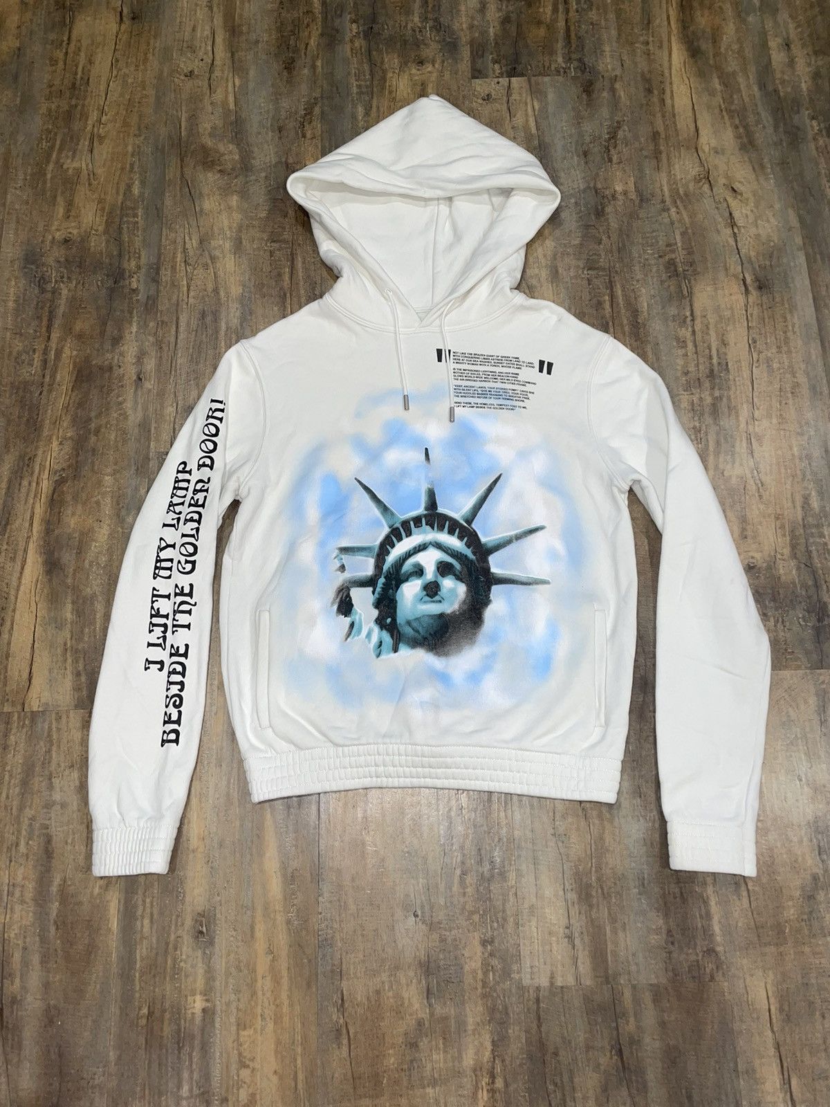 Off-White RARE Off-White Statue of Liberty White Hoodie Pullover | Grailed