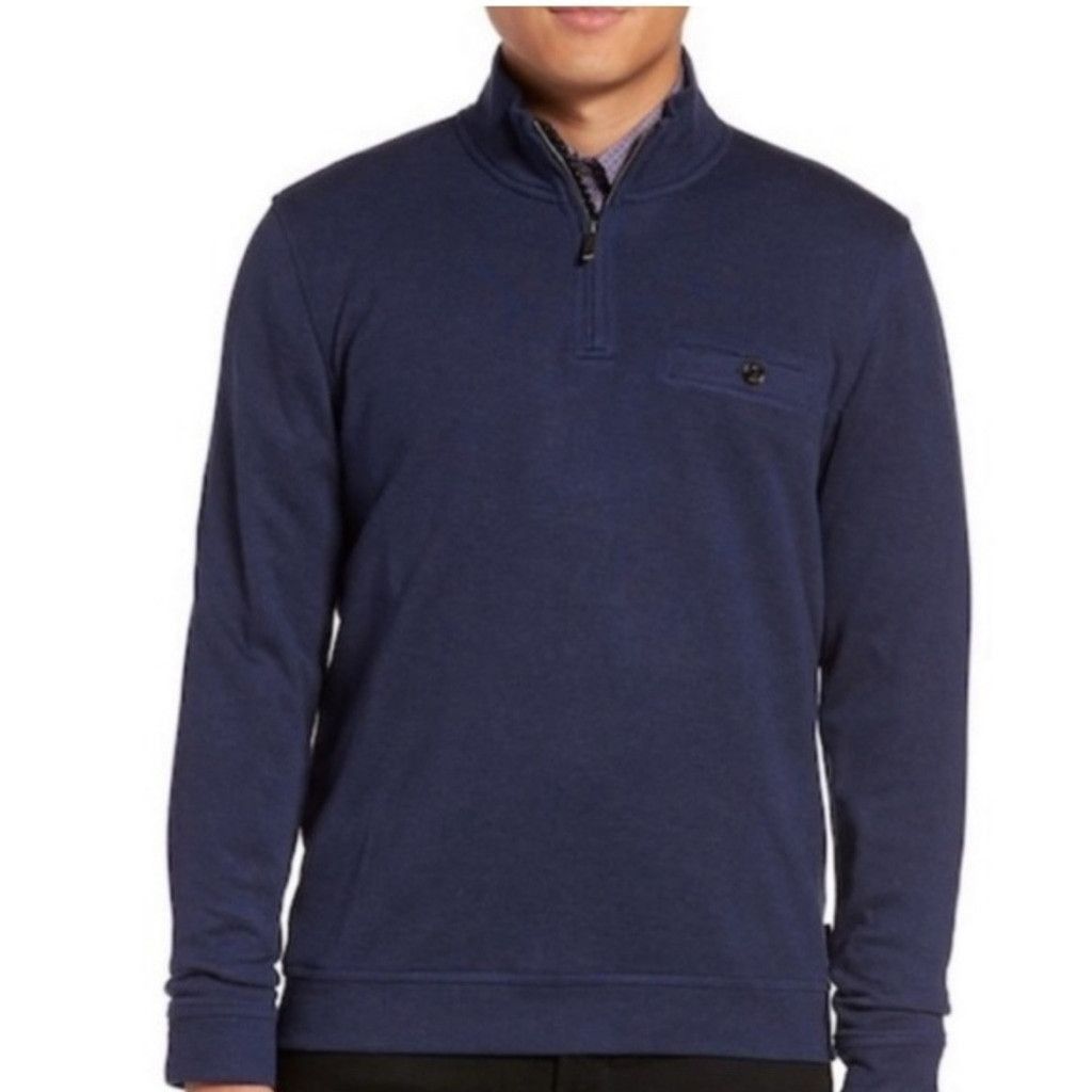 Ted Baker Ted Baker Men's Purple Valerio Half-Zip Sweater size 5/Large Size US L / EU 52-54 / 3 - 1 Thumbnail