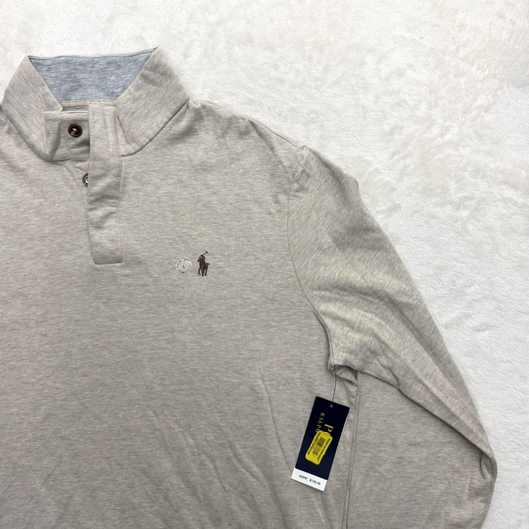 Polo Ralph Lauren Polo Ralph Lauren Sweatshirt Henley Mens L Gray Mock Neck Jersey Pony Logo Size US L / EU 52-54 / 3 - 4 Thumbnail