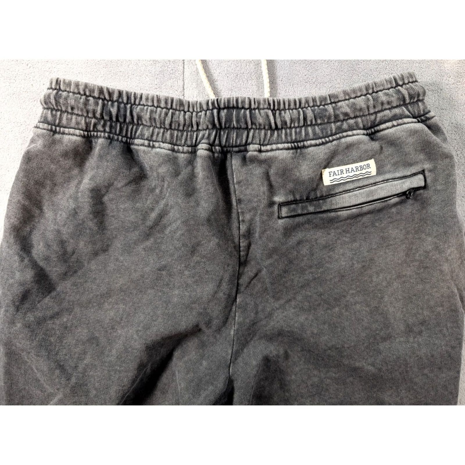 Vintage Fair Harbor Jogger Pants Casual Men's S Gray Cotton Polyester Spandex Elastic Waist Logo Zipper Slim Straight 28in Inseam Modern Everyday Classic Size US 29 - 5 Thumbnail