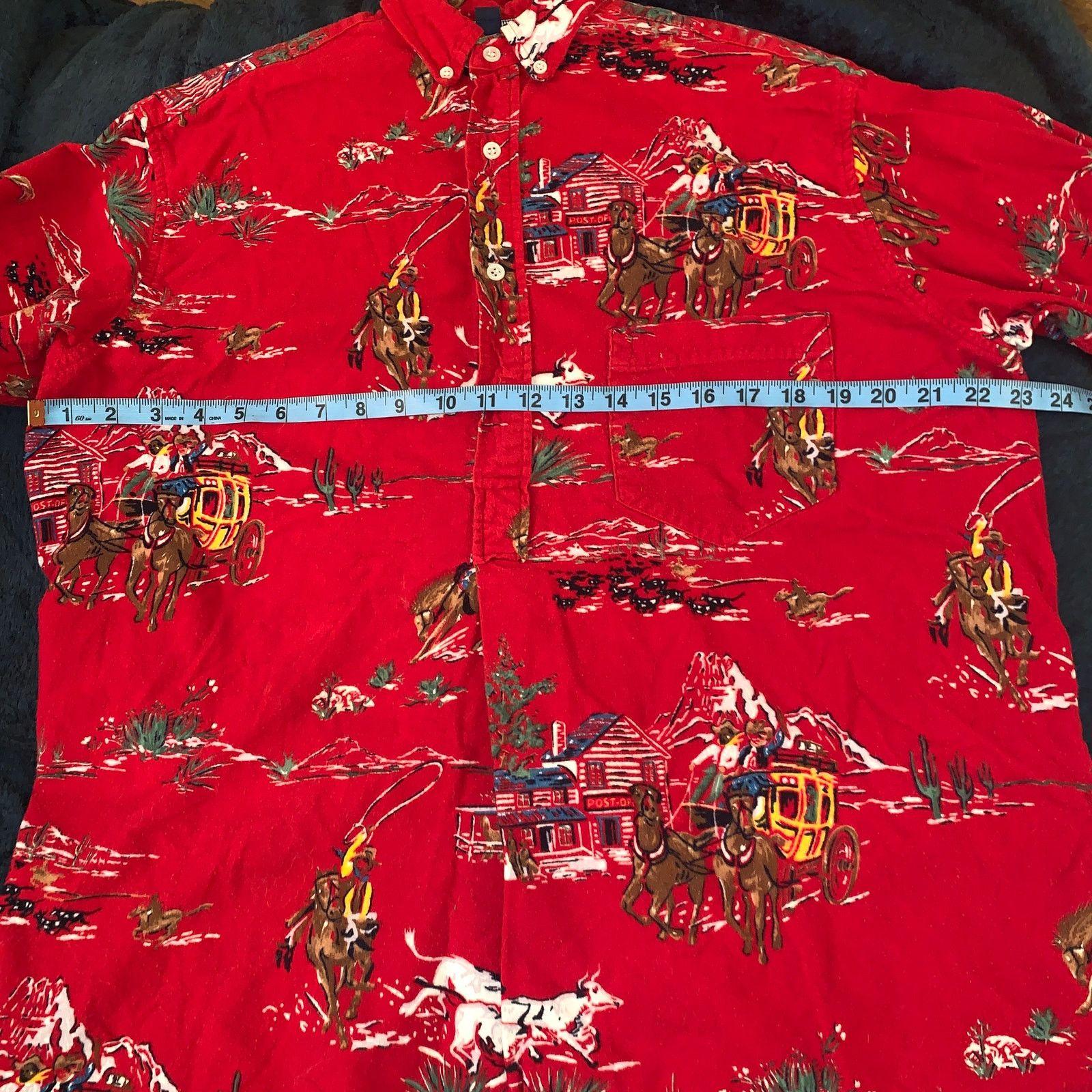 Ralph Lauren 80's RALPH LAUREN COWBOY WESTERN FLANNEL OVERSIZE NIGHTSHIRT Size ONE SIZE - 8 Thumbnail
