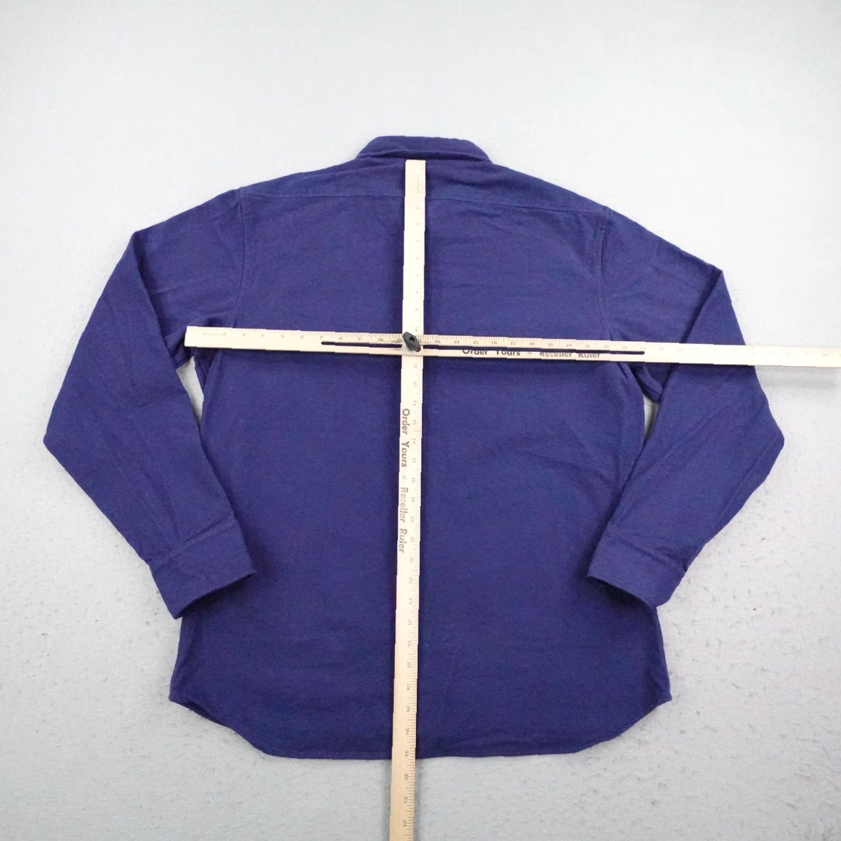 Taylor Stitch Shirt Mens XL 46 Blue Flannel Button Up Field Utility USA