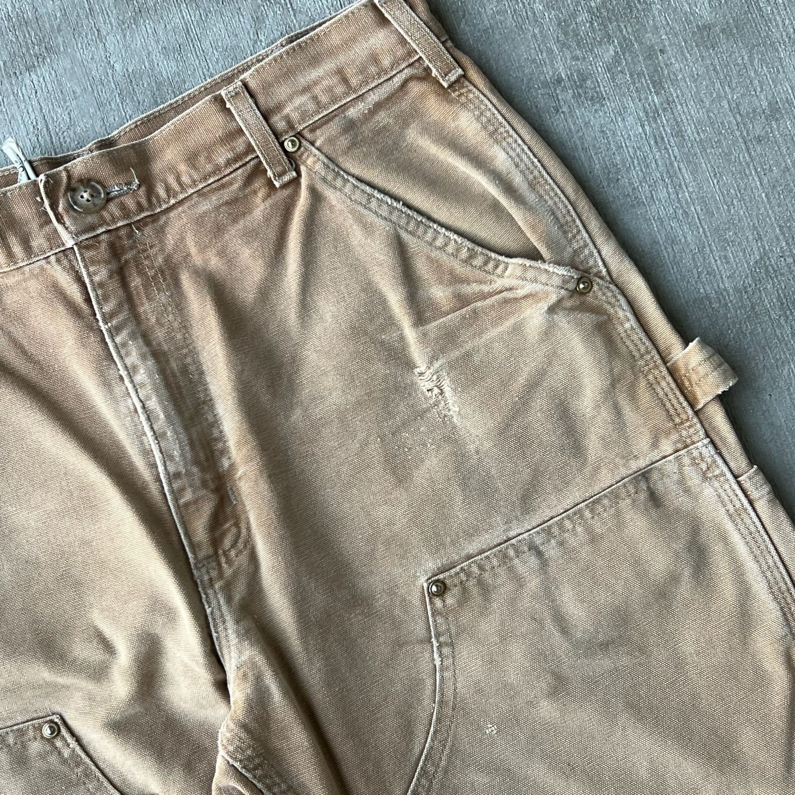 Carhartt × Vintage Carhartt faded brown double knee work wear carpenter pants Size US 31 - 2 Thumbnail