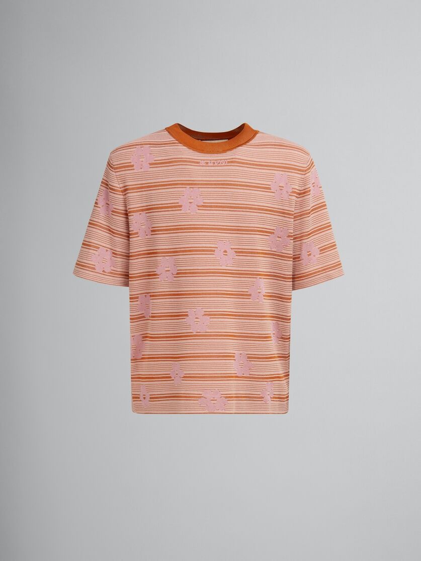 Marni o1w1db11125 Striped Floral Sweater in Pink Size US M / EU 48-50 / 2 - 1 Thumbnail